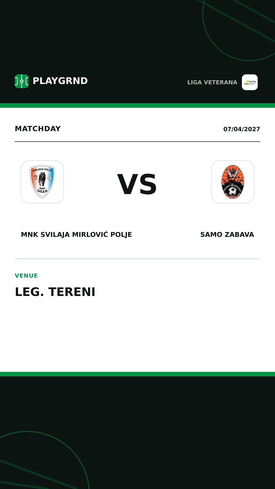 Instagram artwork: MNK Svilaja Mirlović Polje vs Samo Zabava