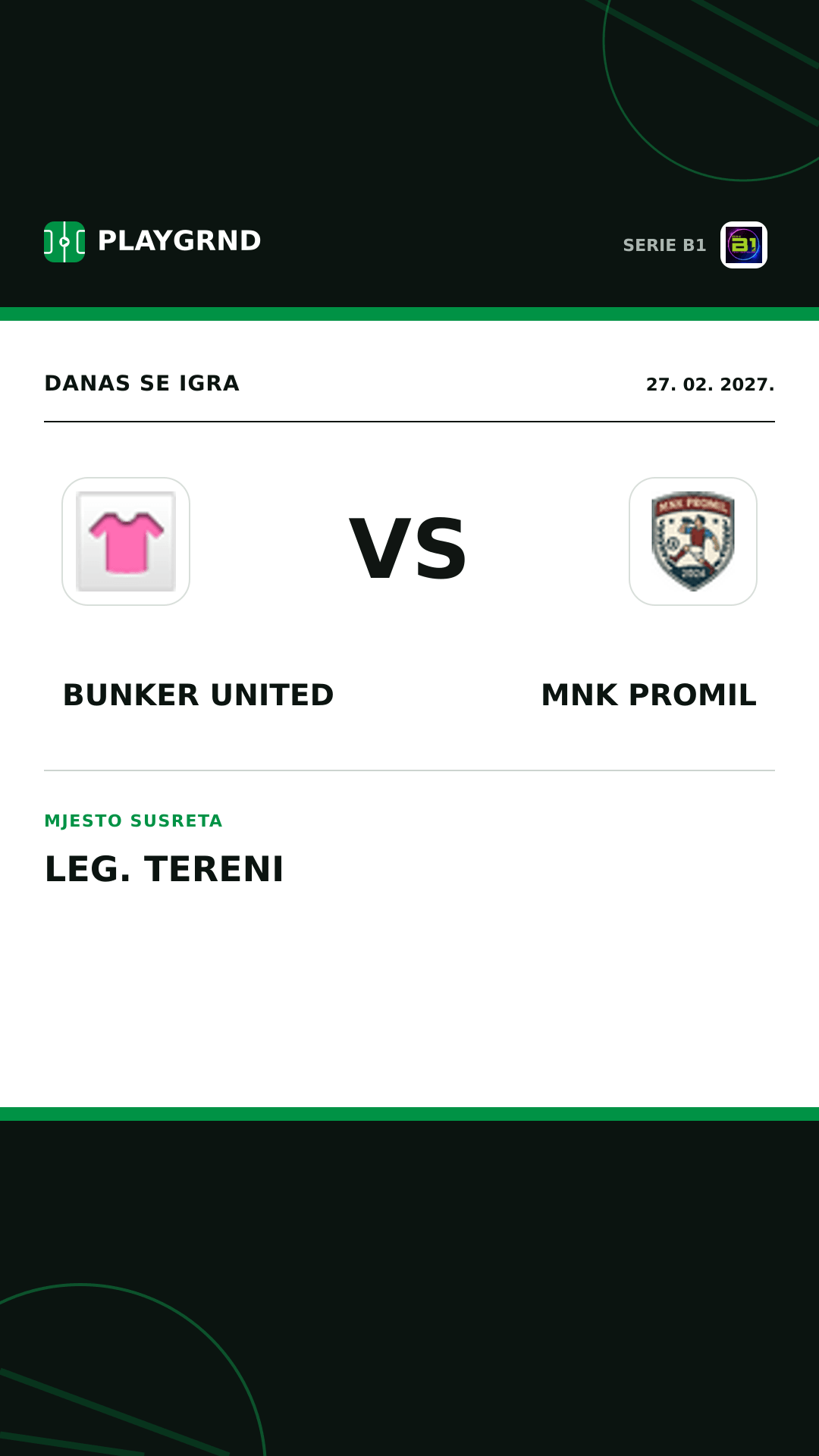 Instagram slika: Bunker United vs Mnk Promil