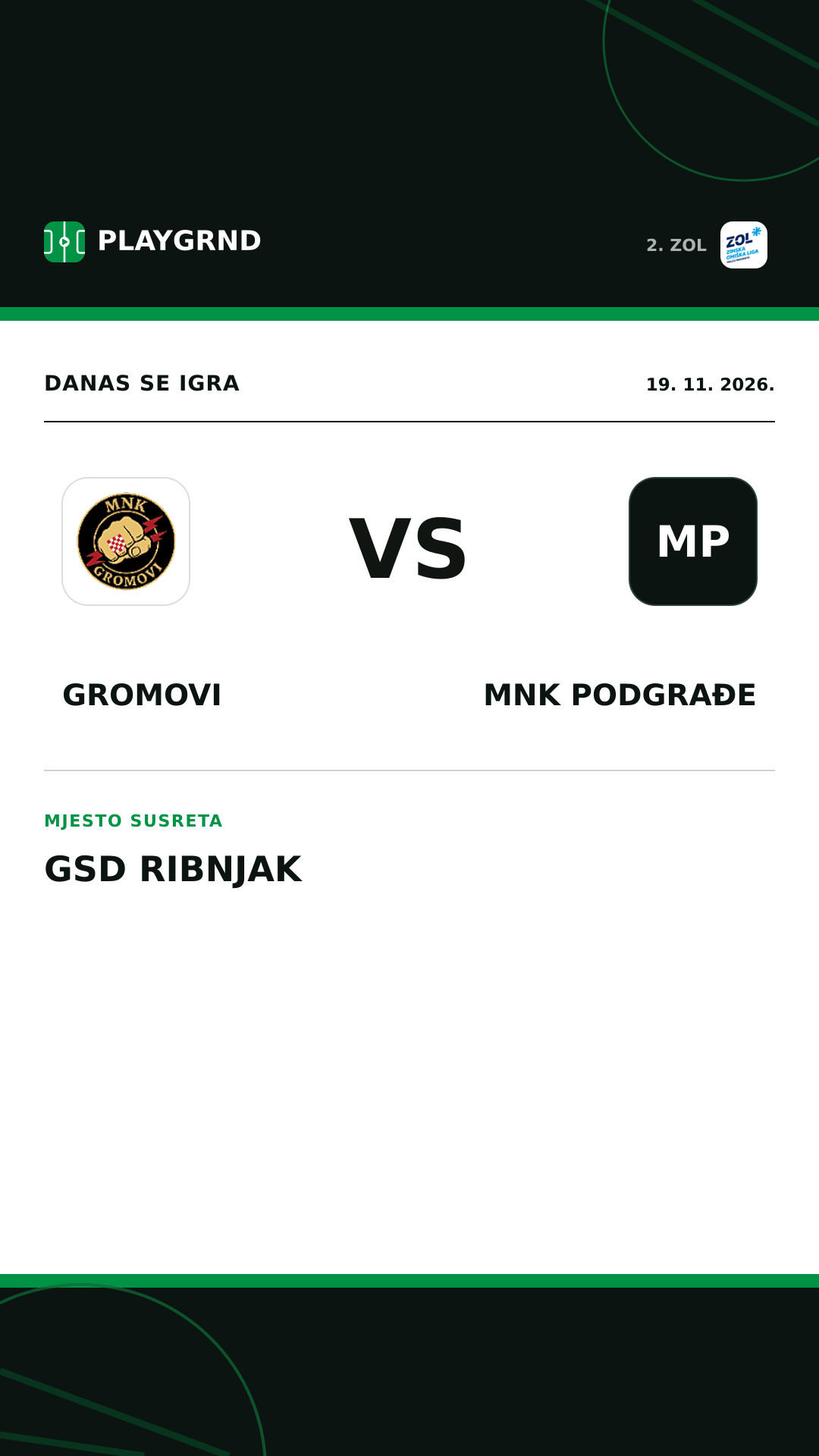 Instagram slika: Gromovi vs MNK Podgrađe