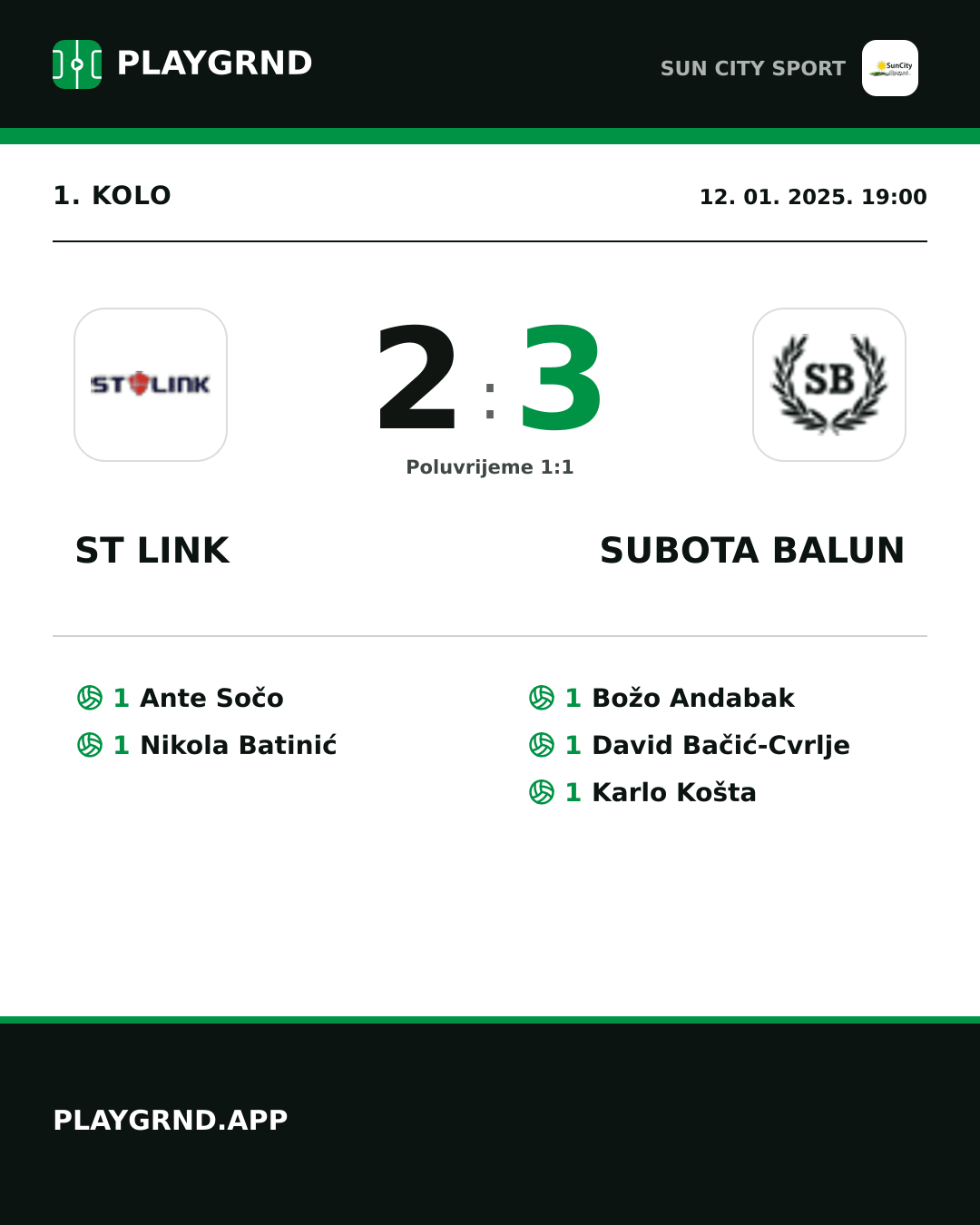 Instagram slika: ST Link 2:3 Subota Balun