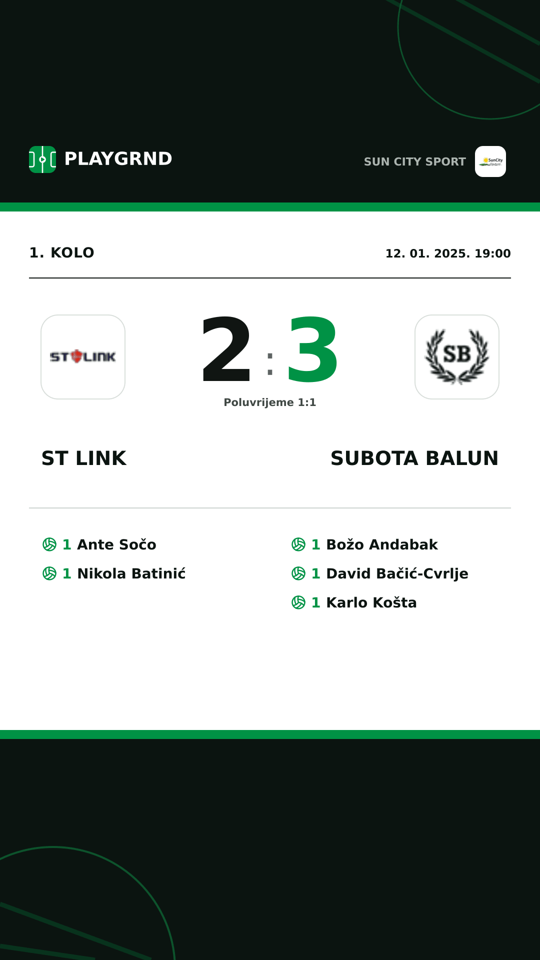 Instagram slika: ST Link 2:3 Subota Balun