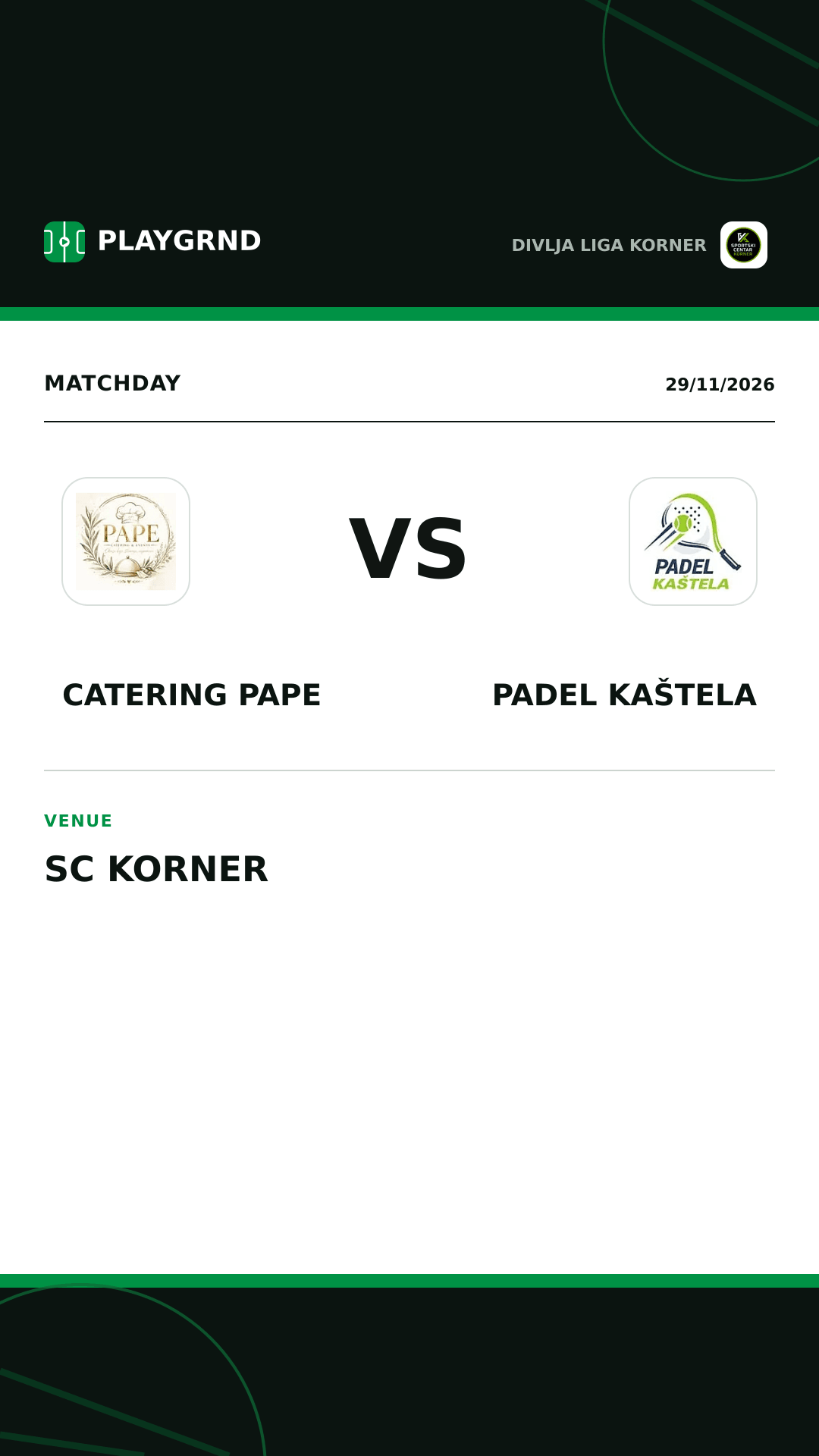 Instagram artwork: Catering Pape vs Padel Kaštela