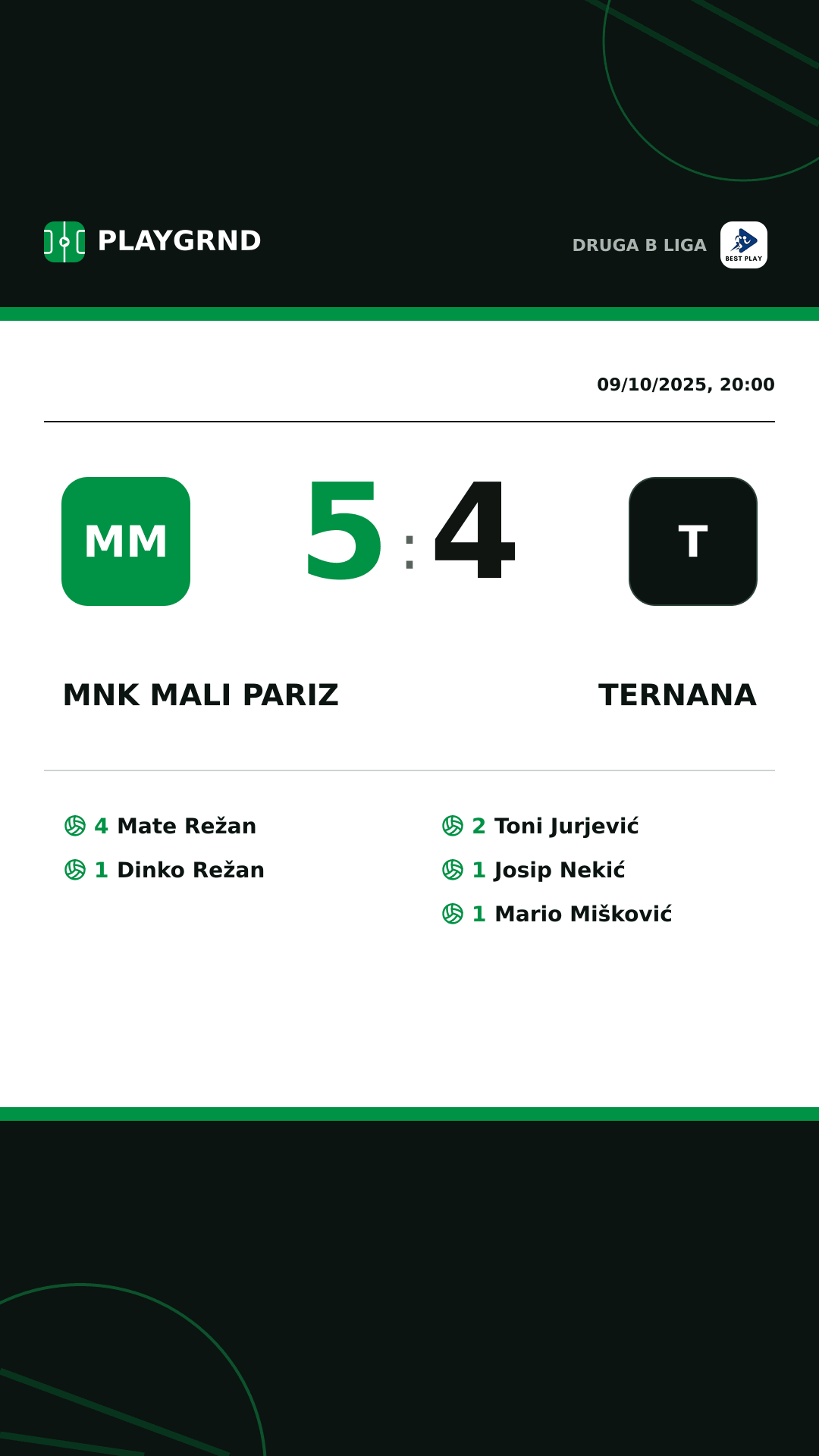 Instagram artwork: MNK Mali Pariz 5:4 Ternana