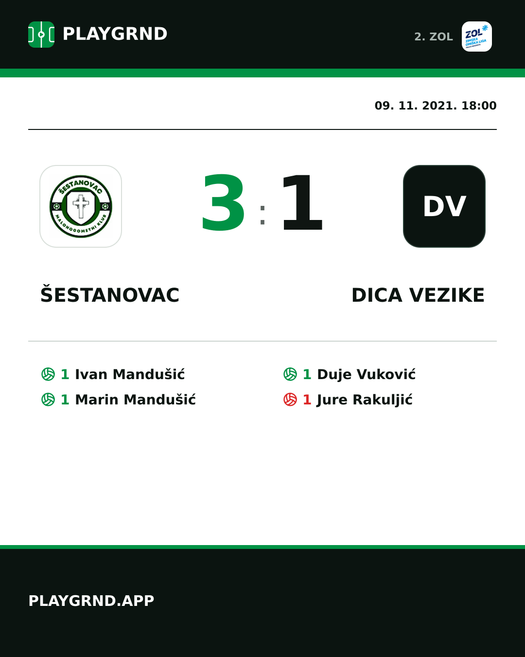 Instagram slika: Šestanovac 3:1 Dica Vezike