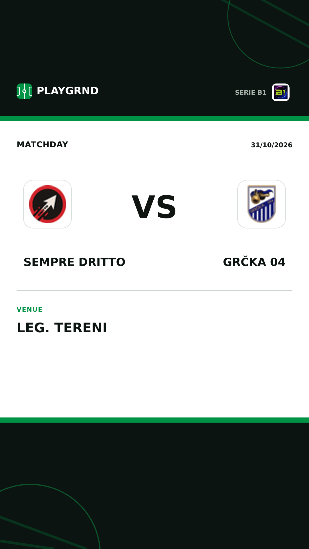 Instagram artwork: Sempre Dritto vs Grčka 04