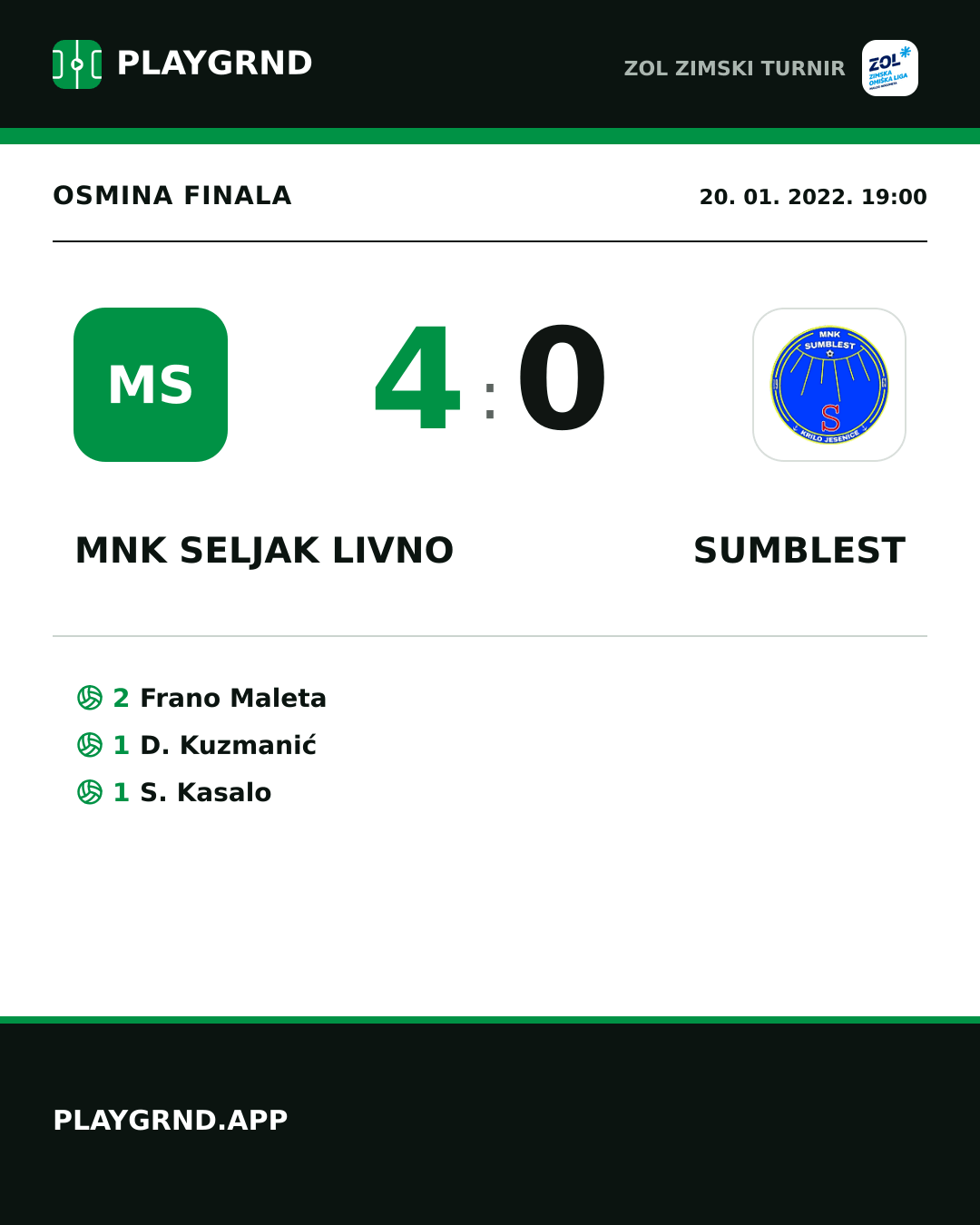 Instagram slika: MNK Seljak Livno 4:0 Sumblest