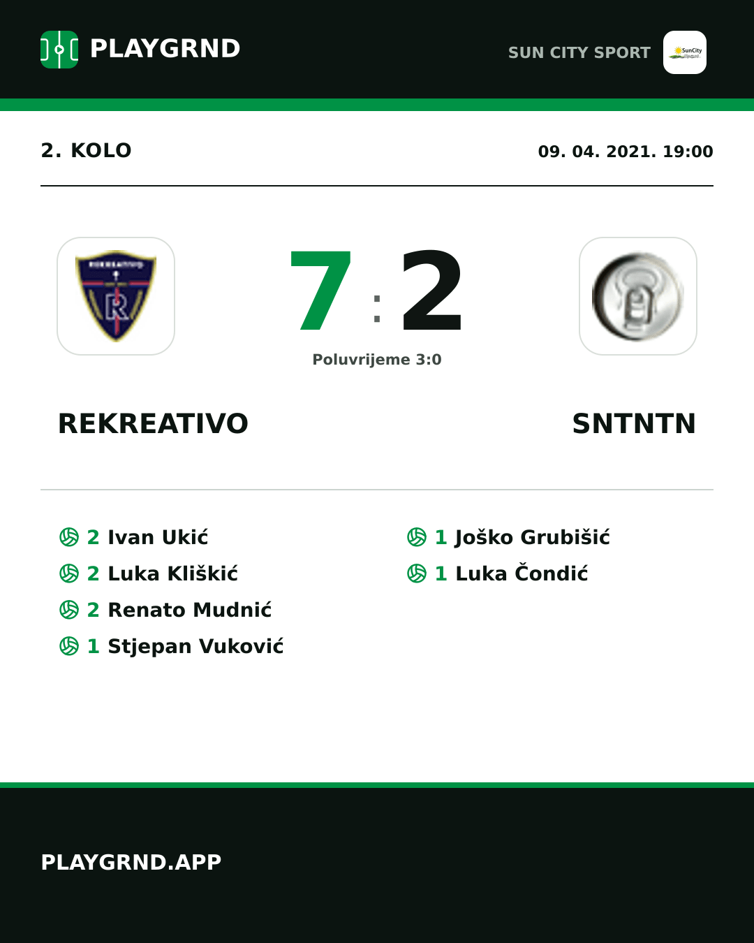 Instagram slika: Rekreativo 7:2 Sntntn