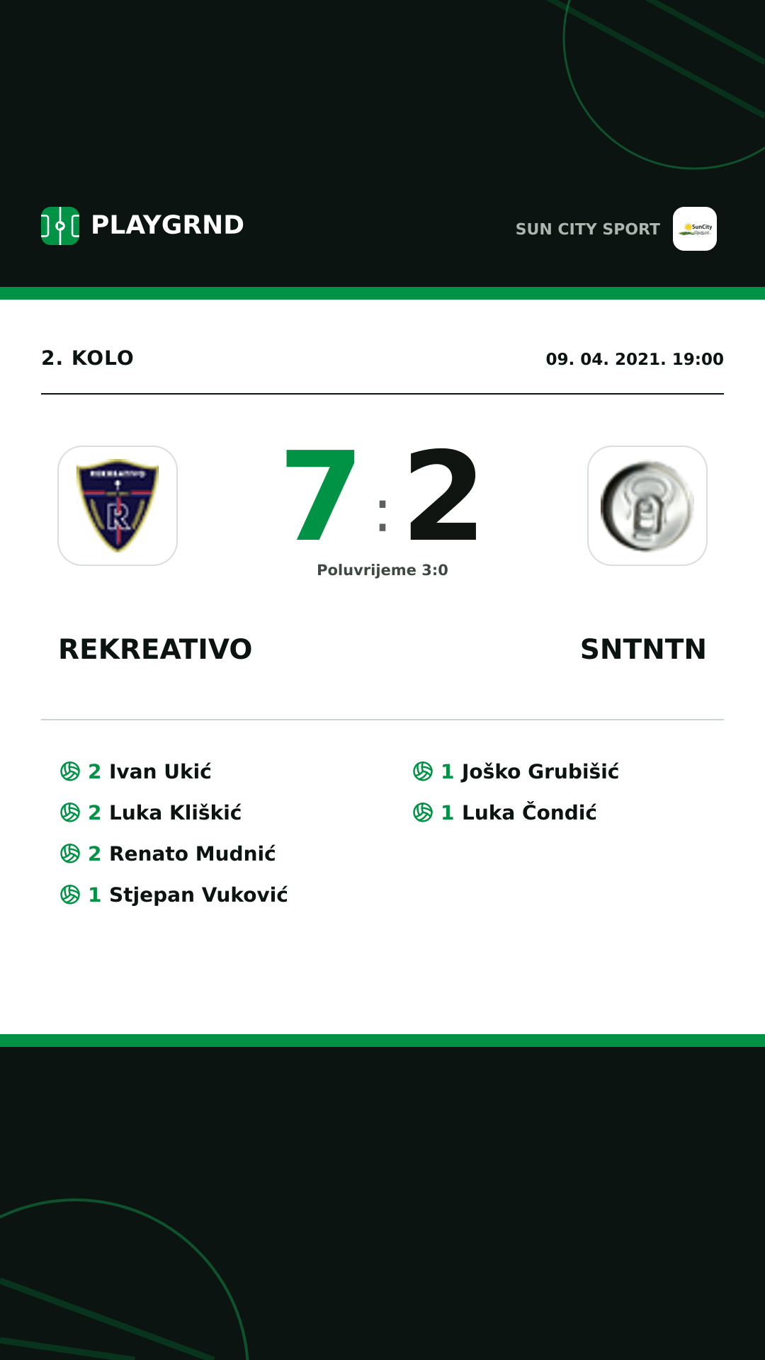 Instagram slika: Rekreativo 7:2 Sntntn