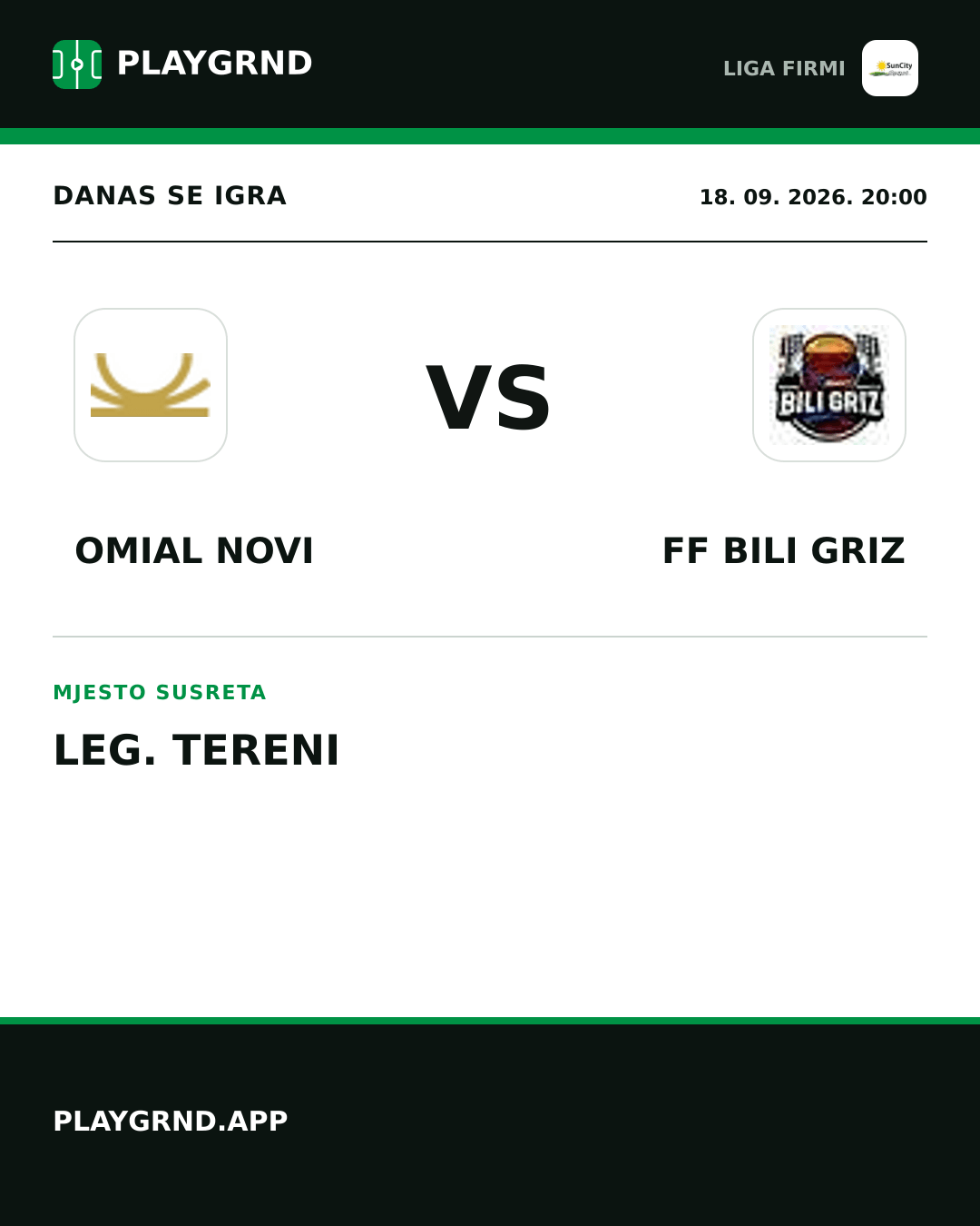 Instagram slika: Omial Novi vs FF Bili Griz