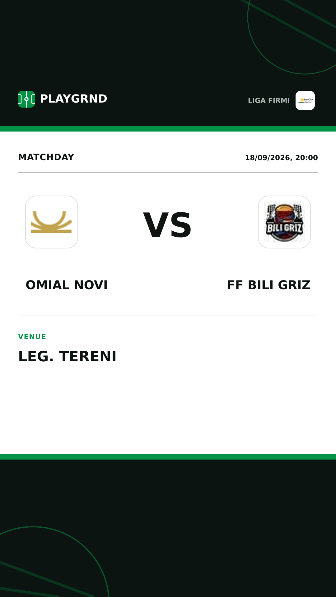 Instagram artwork: Omial Novi vs FF Bili Griz