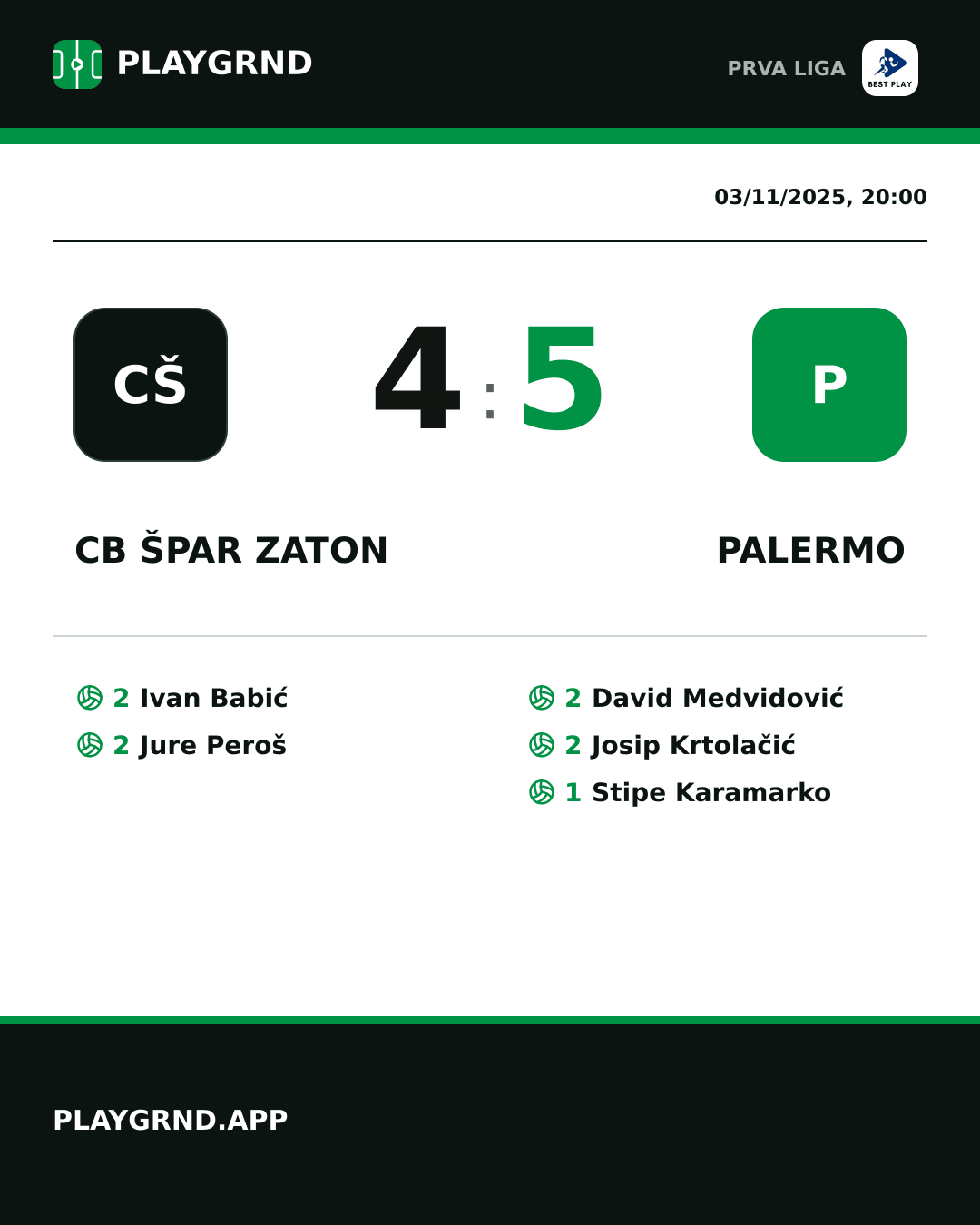 Instagram artwork: CB Špar Zaton 4:5 Palermo