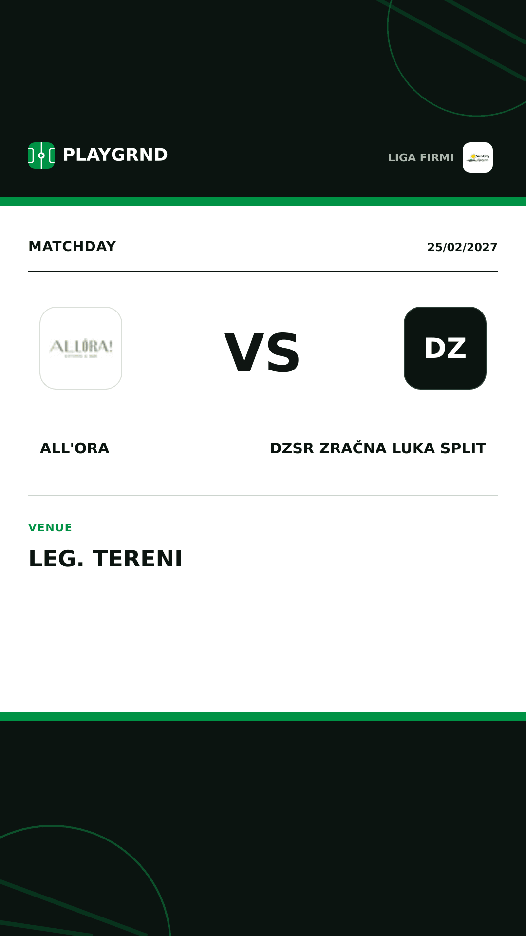 Instagram artwork: All'Ora vs DZSR Zračna Luka Split