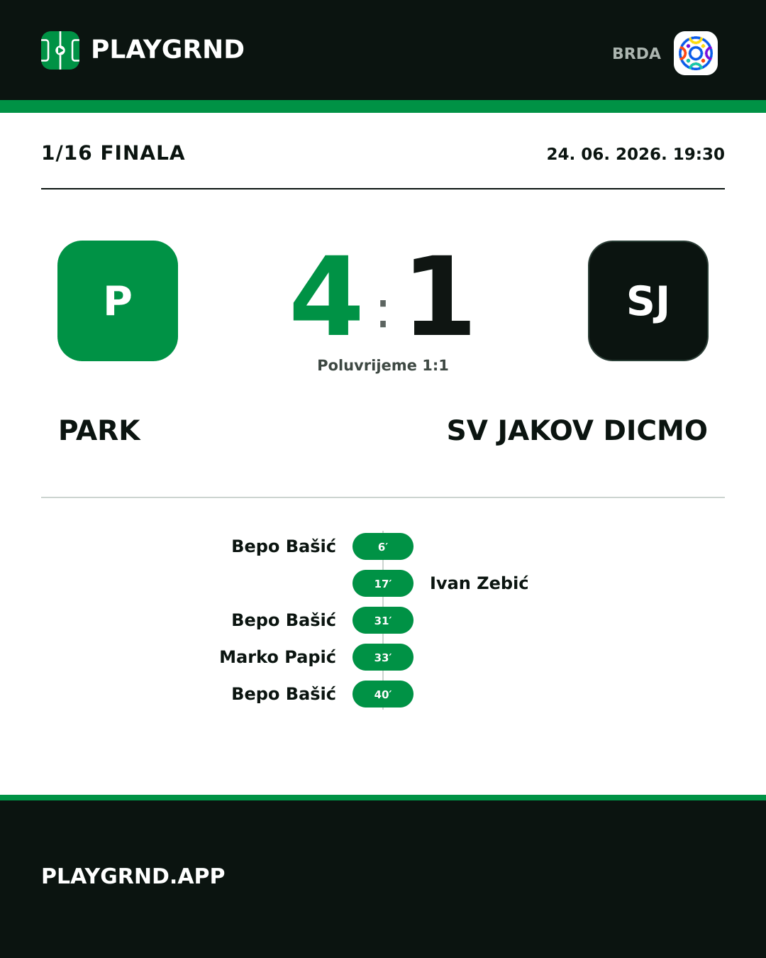 Instagram slika: Park 4:1 SV Jakov Dicmo