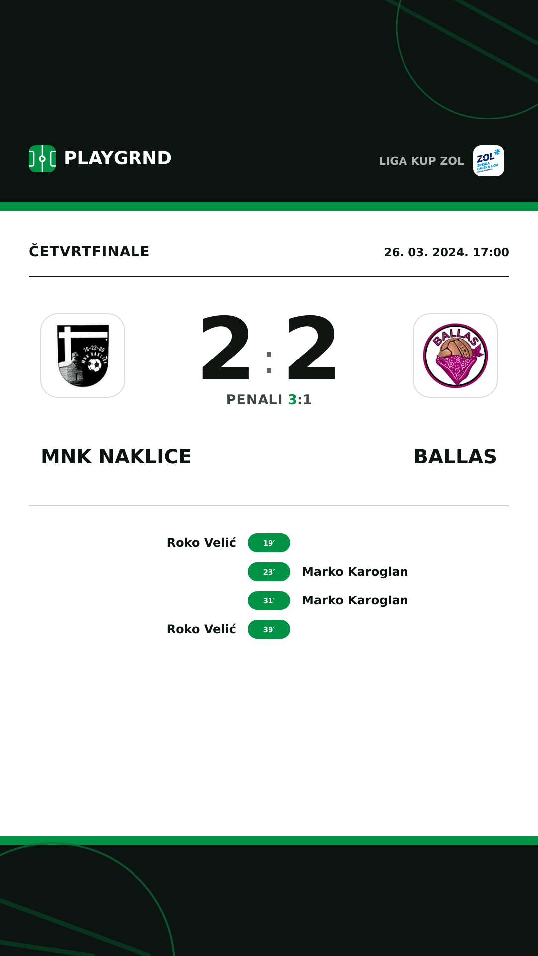 Instagram slika: MNK Naklice 2:2 Ballas
