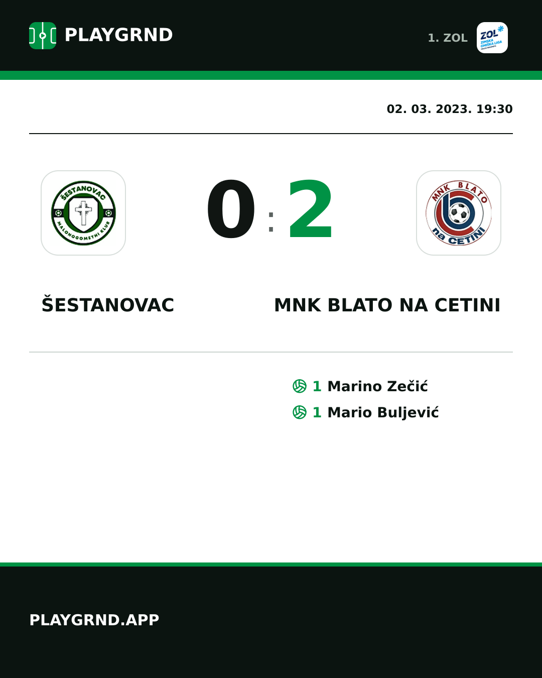 Instagram slika: Šestanovac 0:2 MNK Blato na Cetini