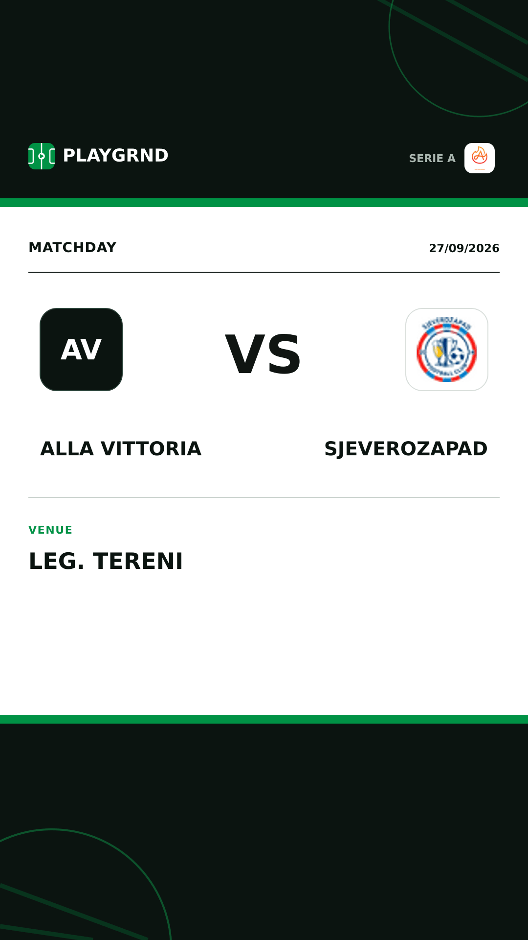 Instagram artwork: Alla Vittoria vs Sjeverozapad