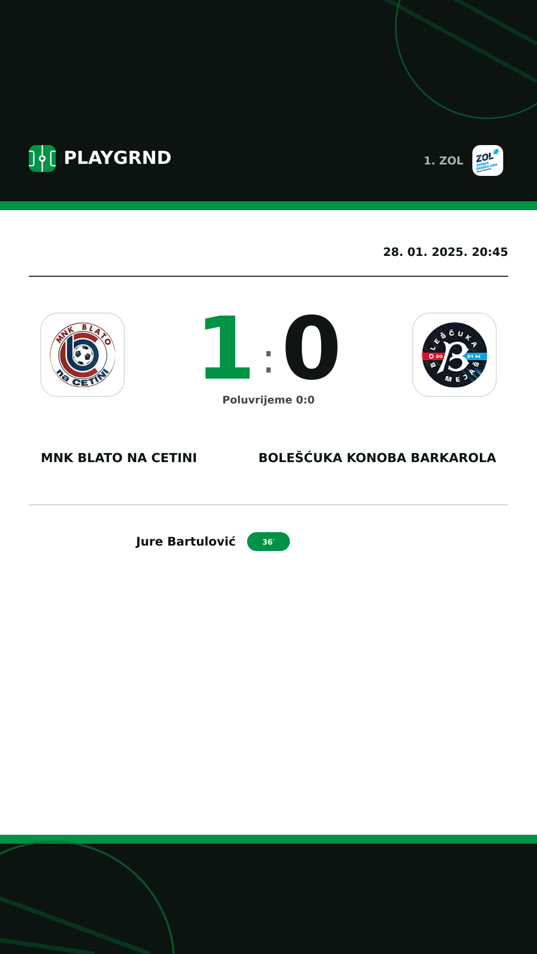 Instagram slika: MNK Blato na Cetini 1:0 Bolešćuka Konoba Barkarola