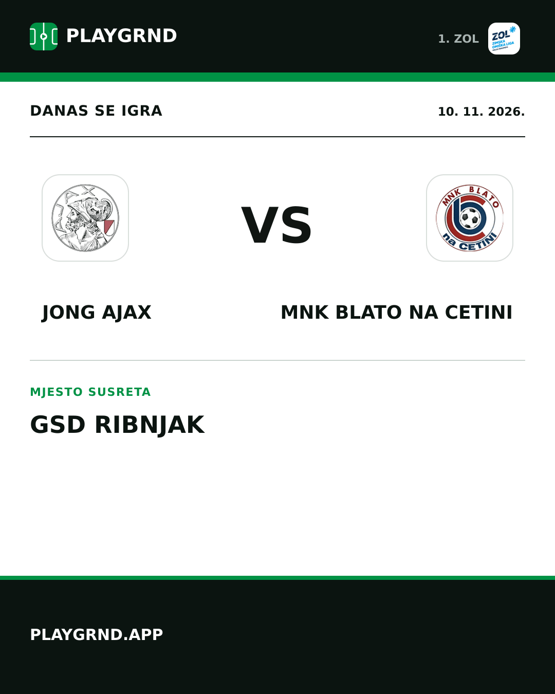 Instagram slika: Jong Ajax vs MNK Blato na Cetini