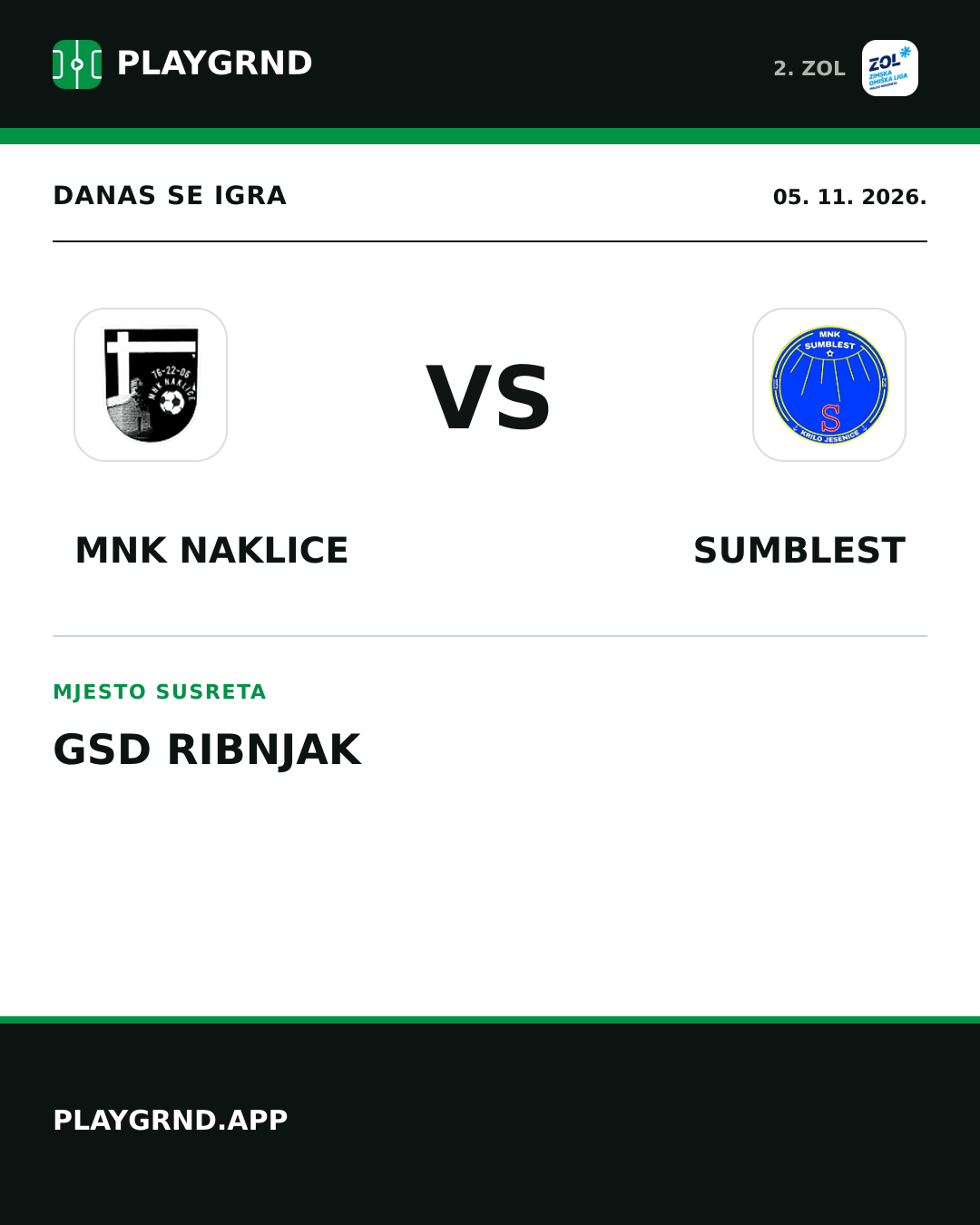 Instagram slika: MNK Naklice vs Sumblest