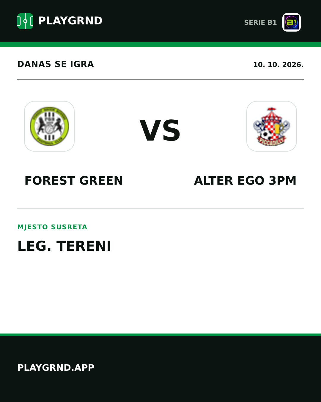 Instagram slika: Forest Green vs Alter Ego 3PM