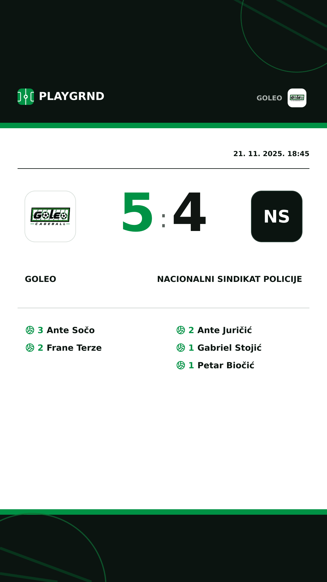 Instagram slika: Goleo 5:4 Nacionalni sindikat policije