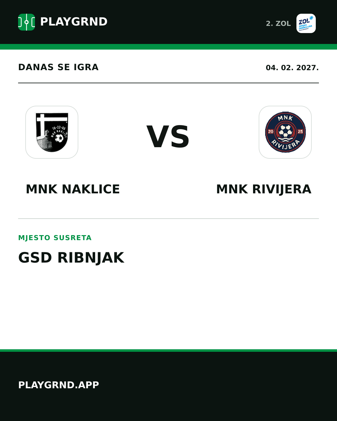 Instagram slika: MNK Naklice vs MNK Rivijera