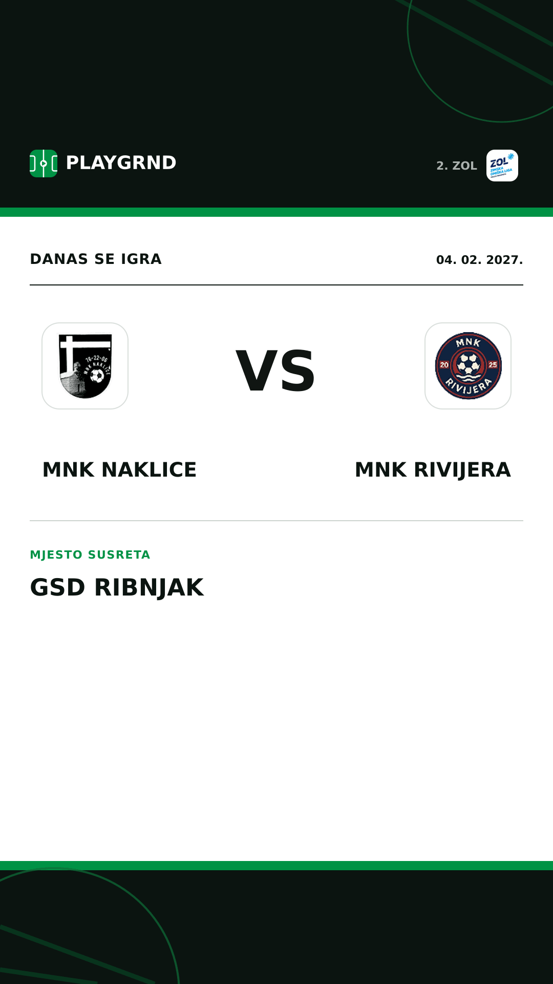 Instagram slika: MNK Naklice vs MNK Rivijera