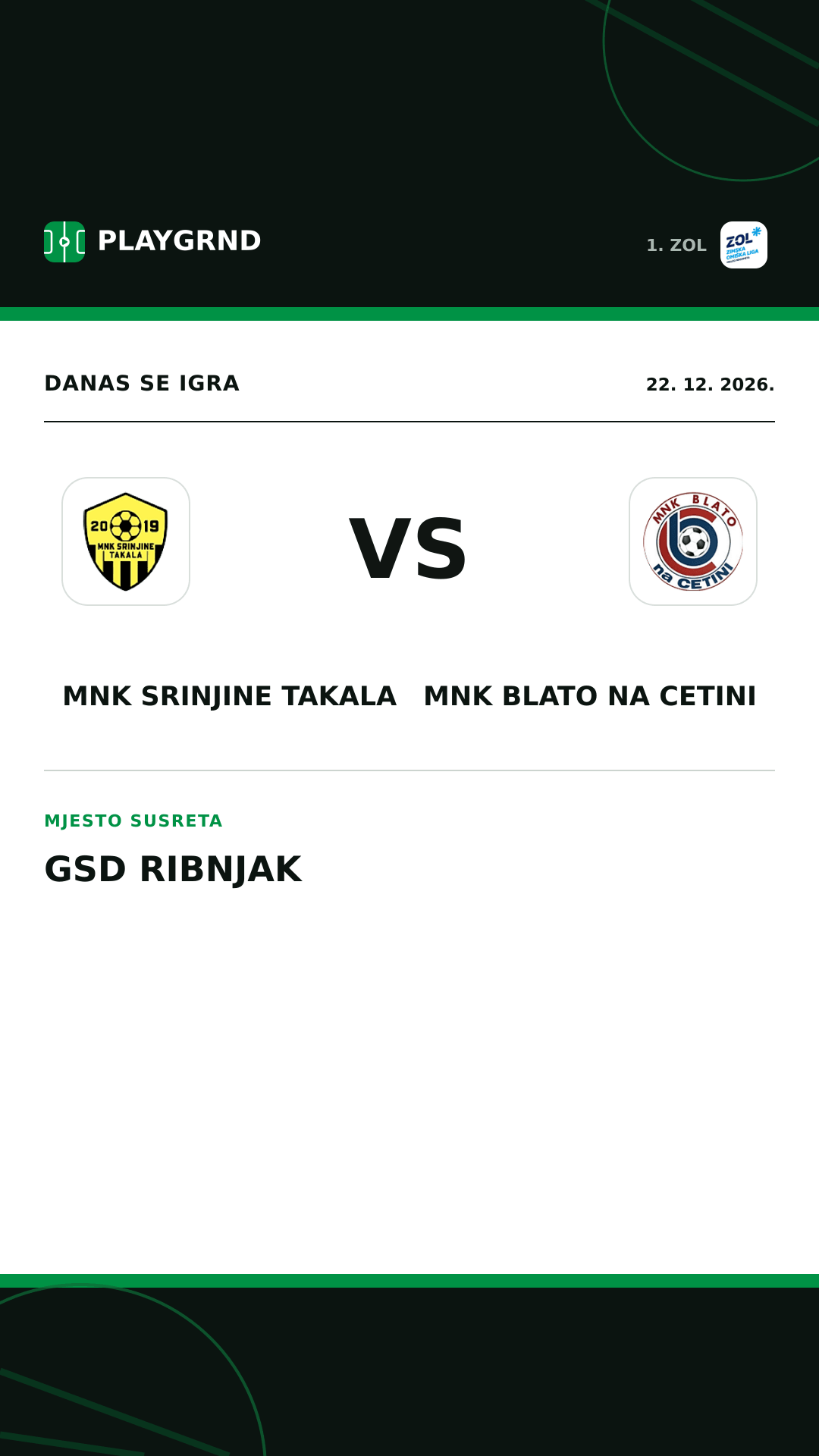 Instagram slika: MNK Srinjine Takala vs MNK Blato na Cetini