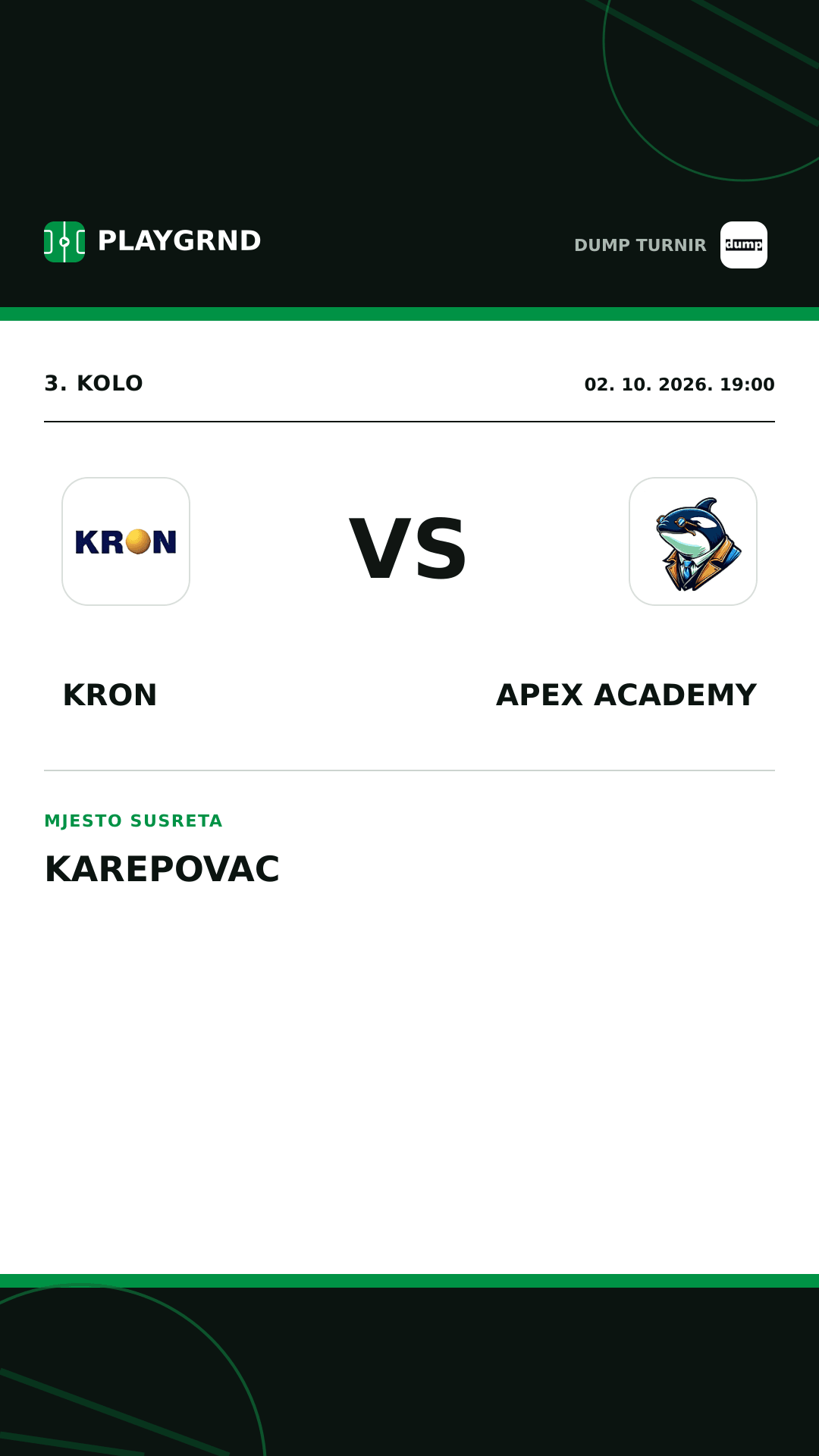 Instagram slika: Kron vs Apex Academy