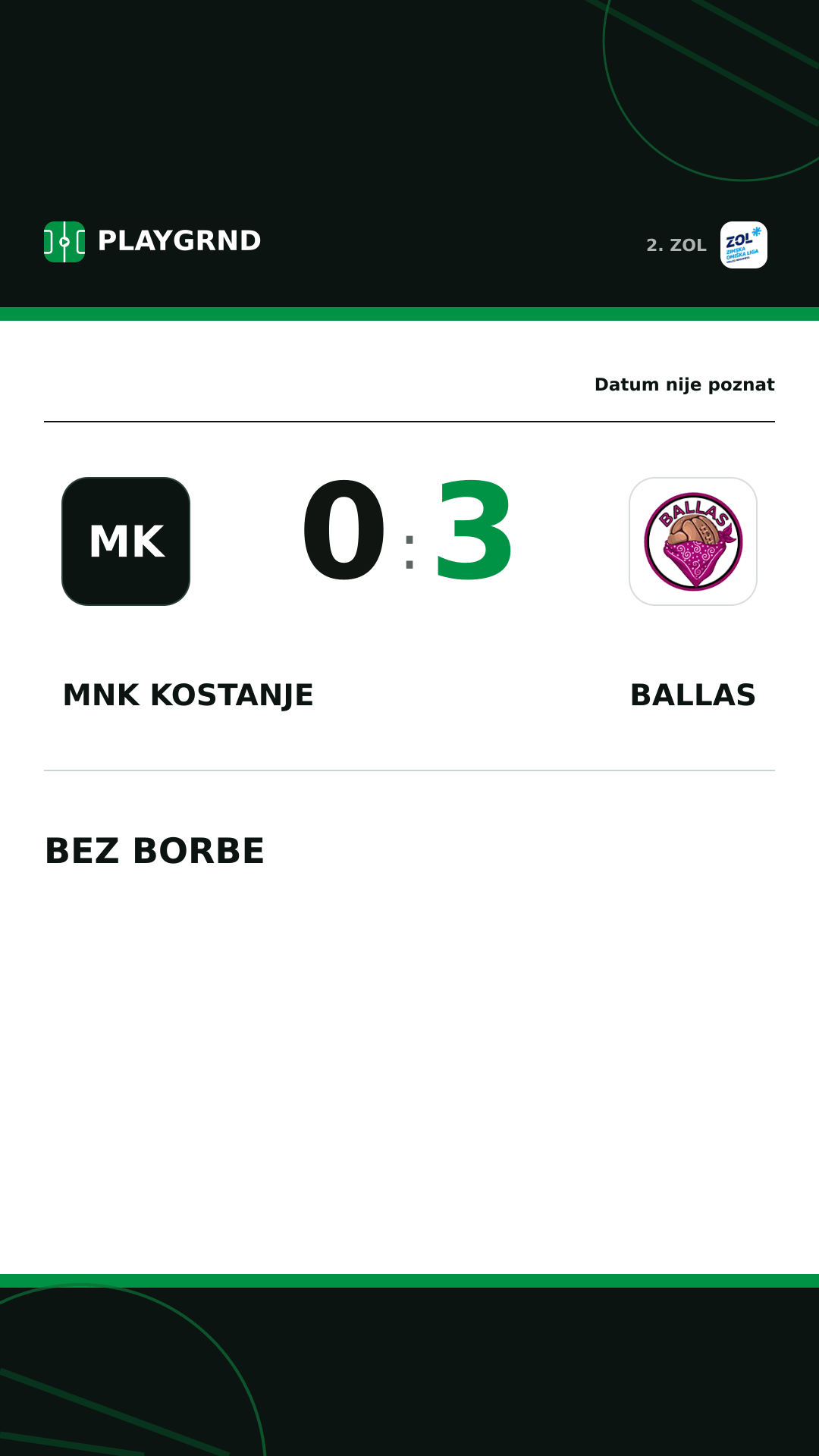 Instagram slika: MNK Kostanje 0:3 Ballas