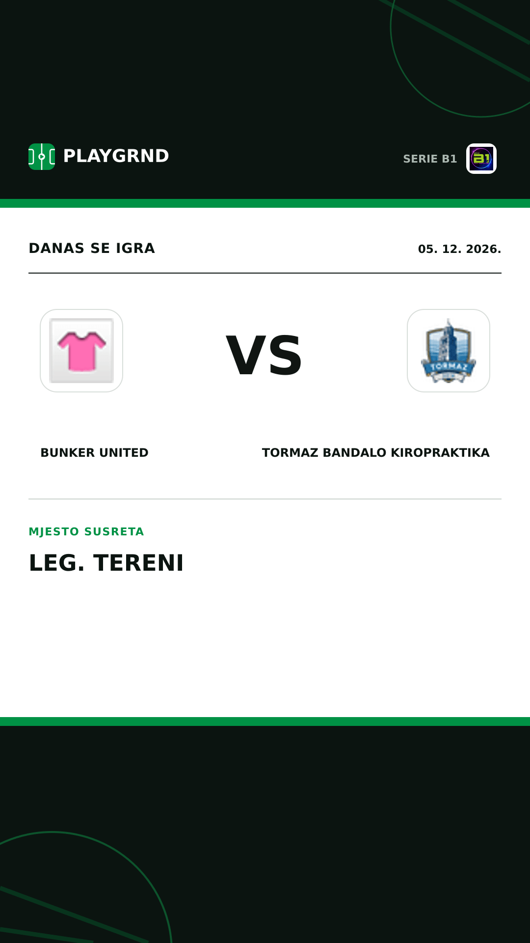 Instagram slika: Bunker United vs Tormaz Bandalo Kiropraktika