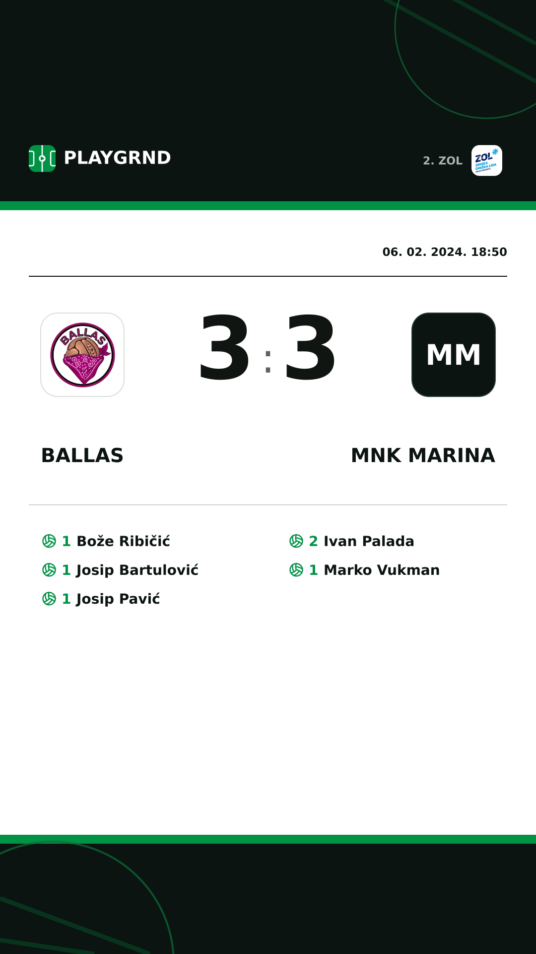 Instagram slika: Ballas 3:3 MNK Marina