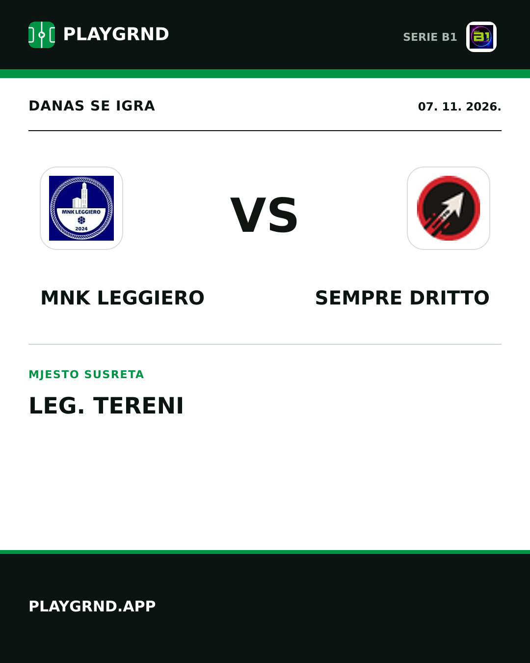 Instagram slika: MNK Leggiero vs Sempre Dritto
