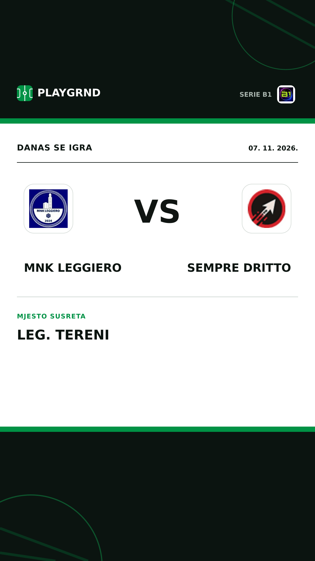 Instagram slika: MNK Leggiero vs Sempre Dritto