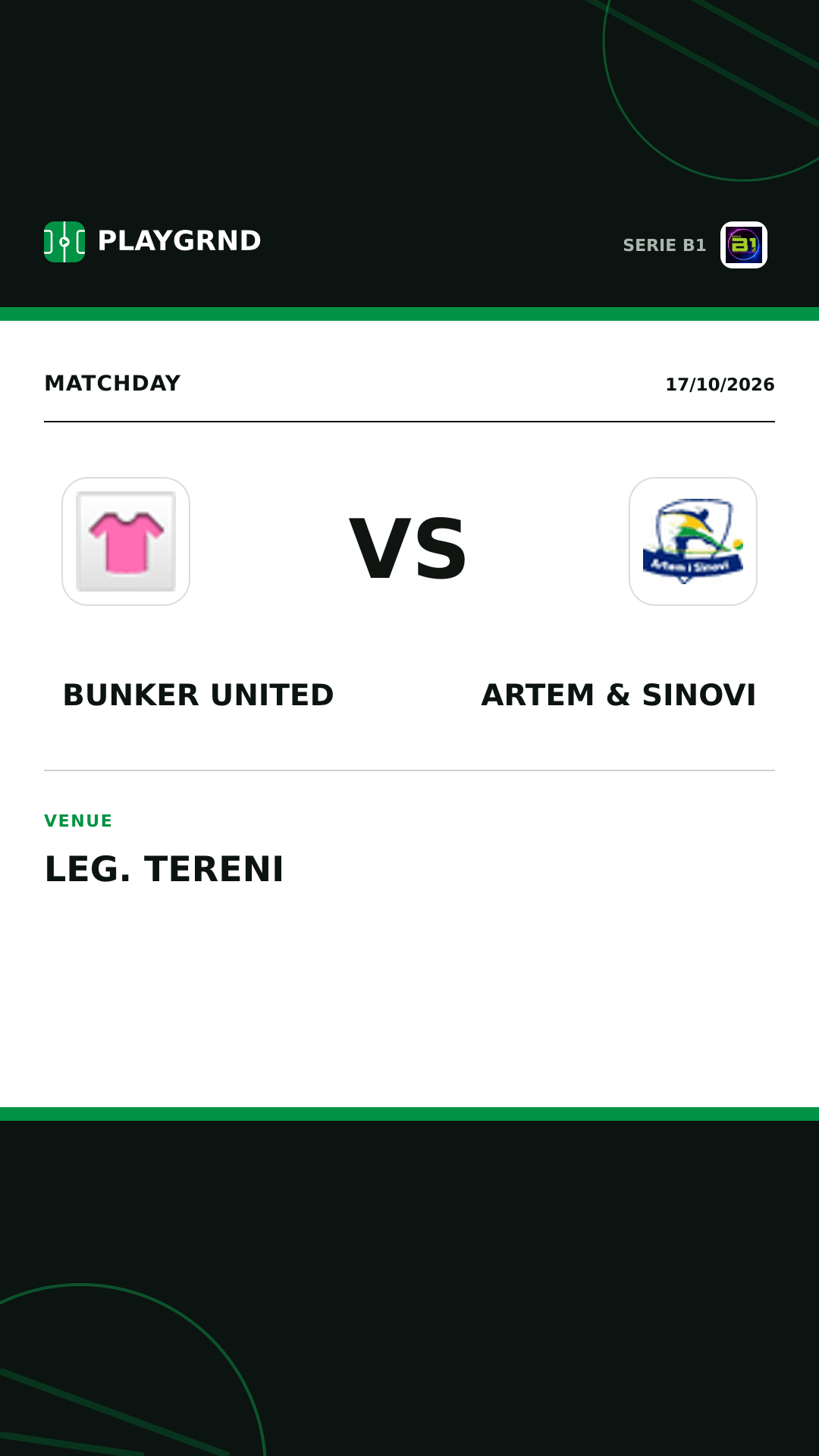 Instagram artwork: Bunker United vs Artem & Sinovi