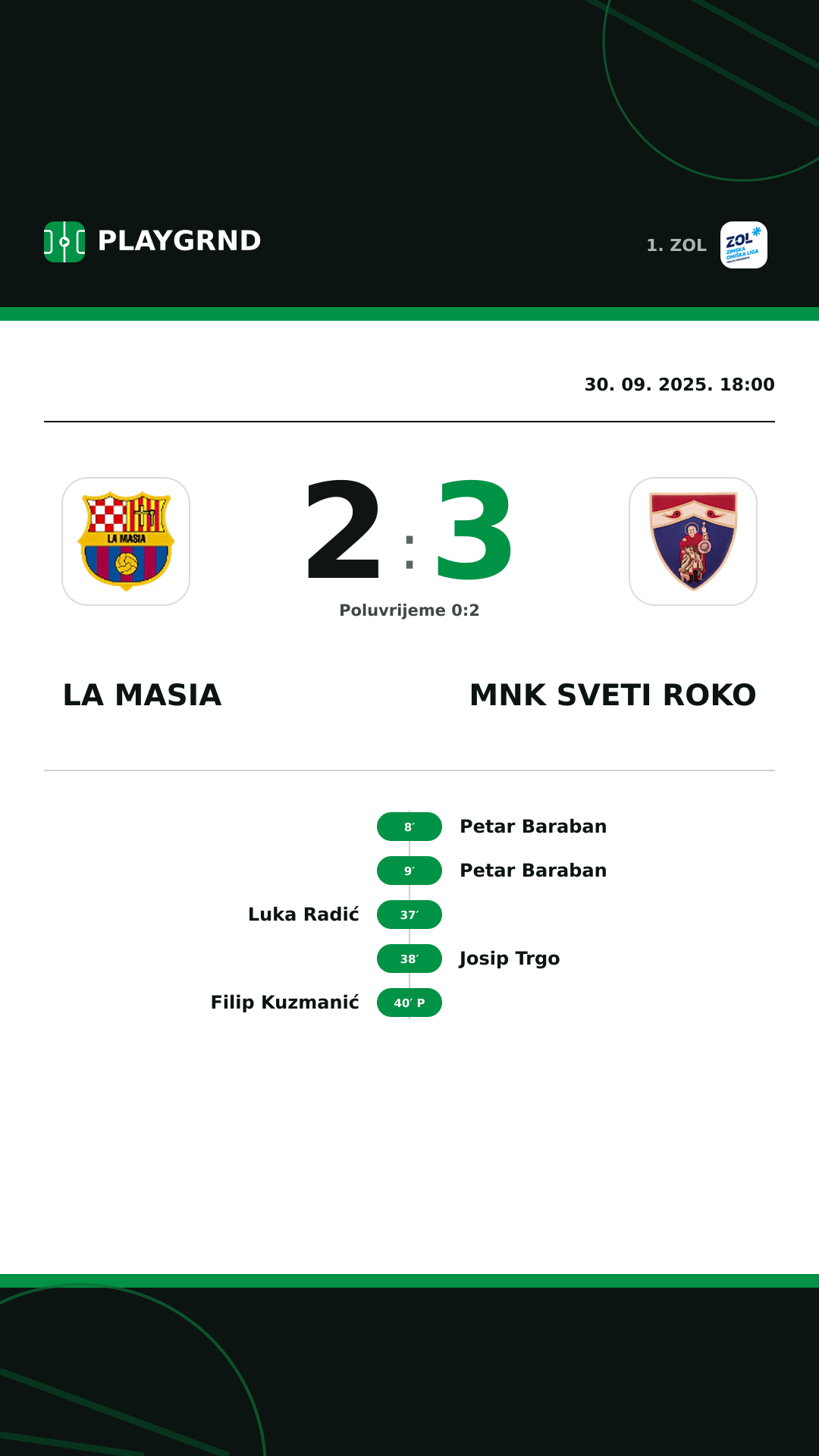 Instagram slika: La Masia 2:3 MNK Sveti Roko
