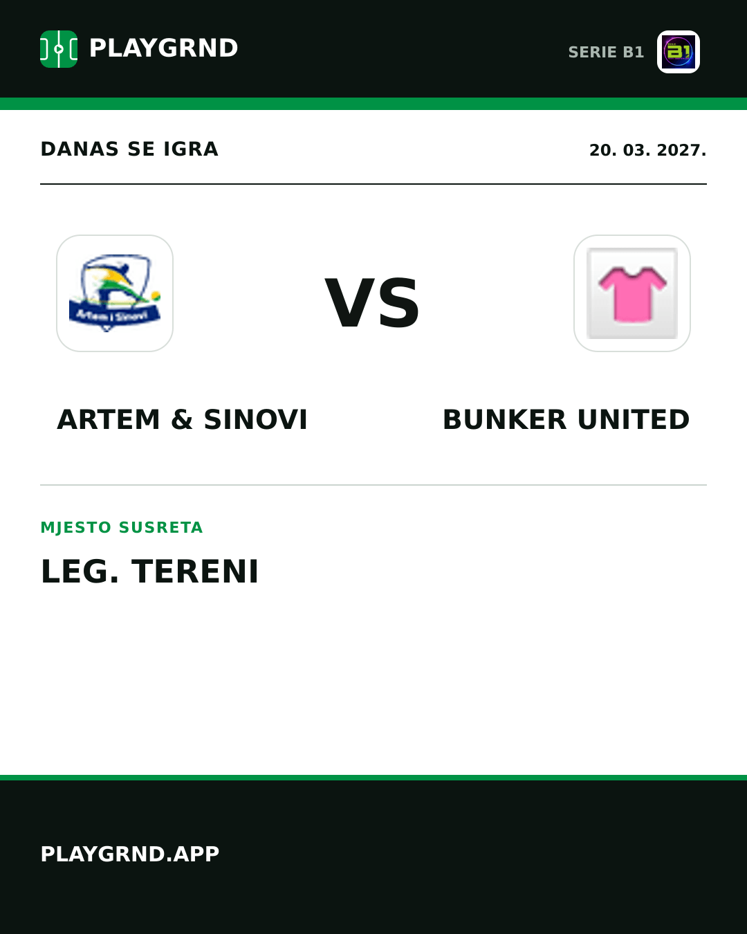 Instagram slika: Artem & Sinovi vs Bunker United