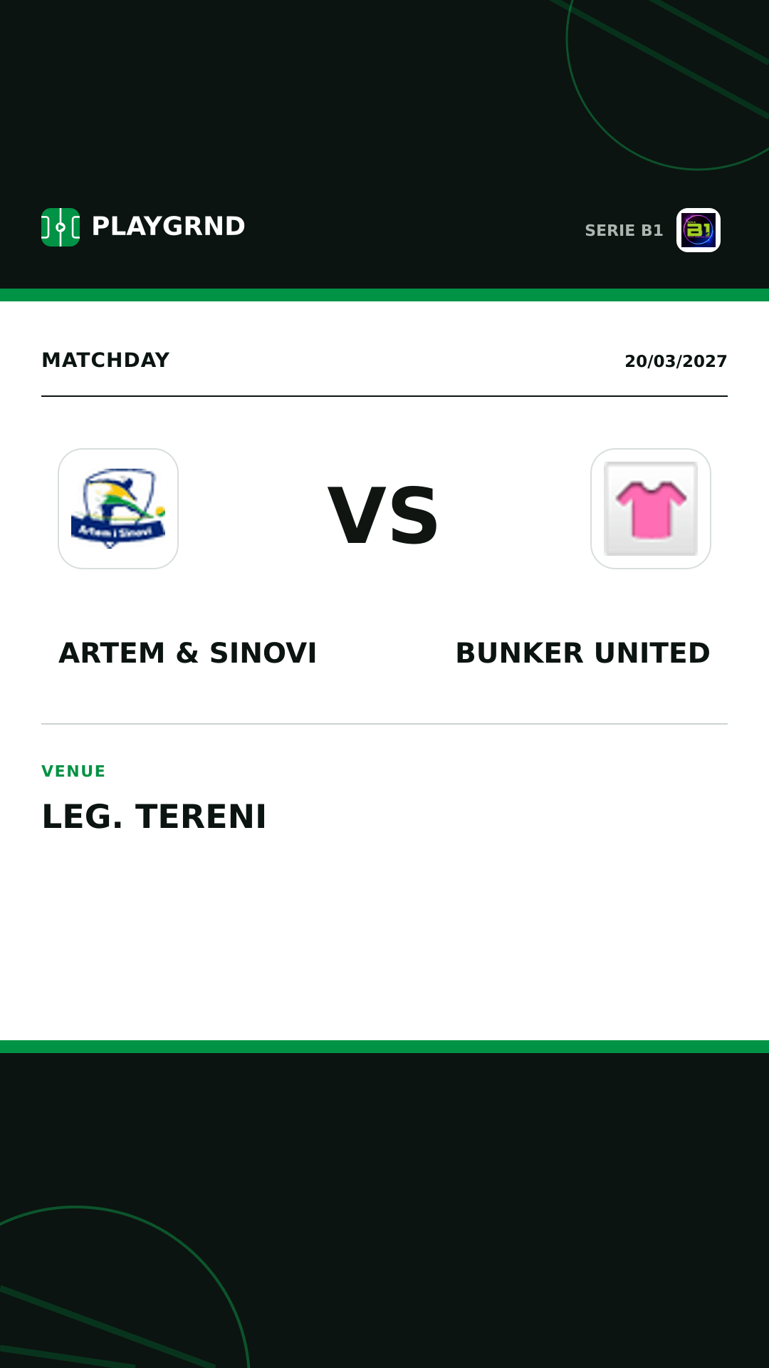 Instagram artwork: Artem & Sinovi vs Bunker United