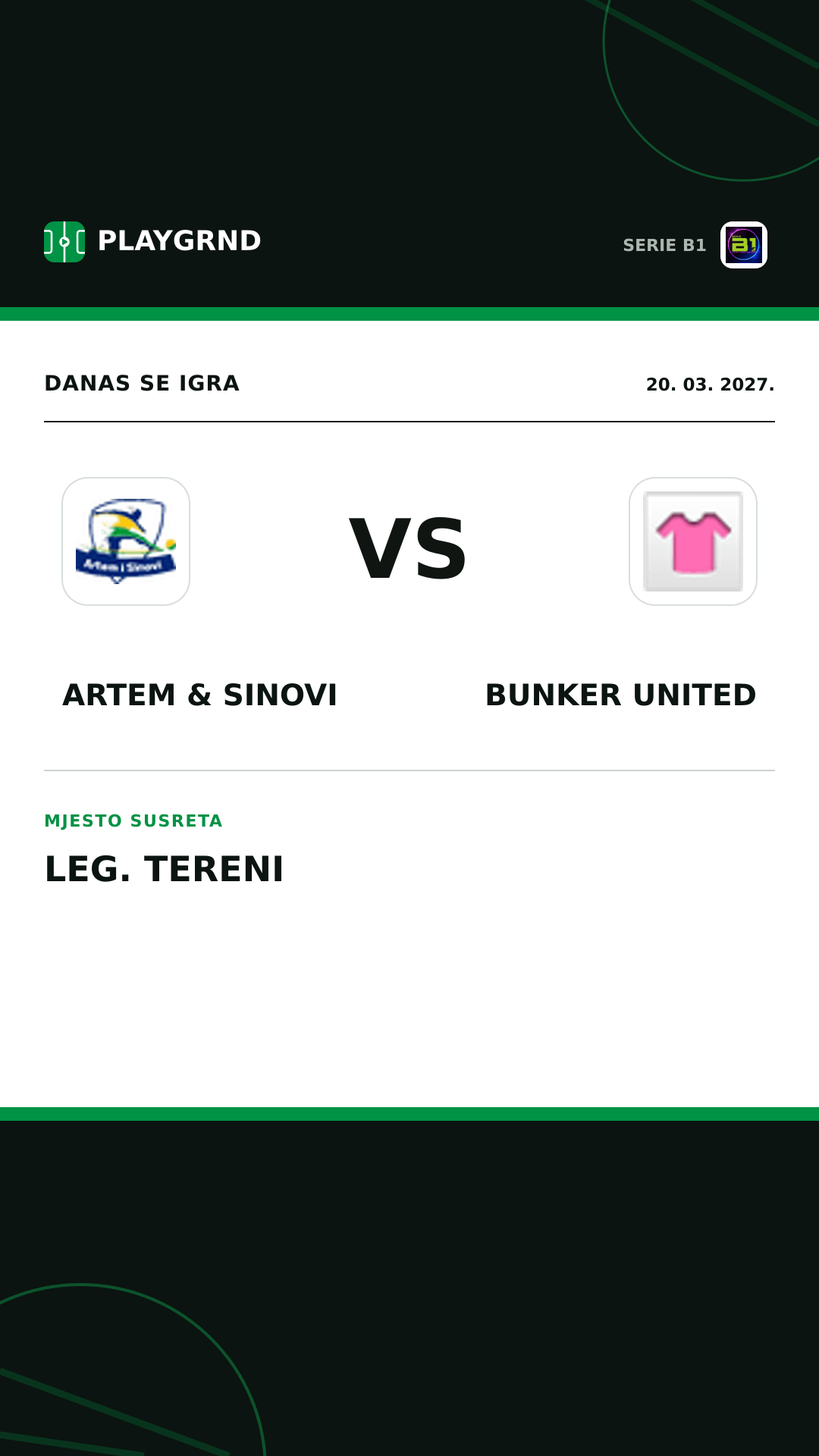 Instagram slika: Artem & Sinovi vs Bunker United