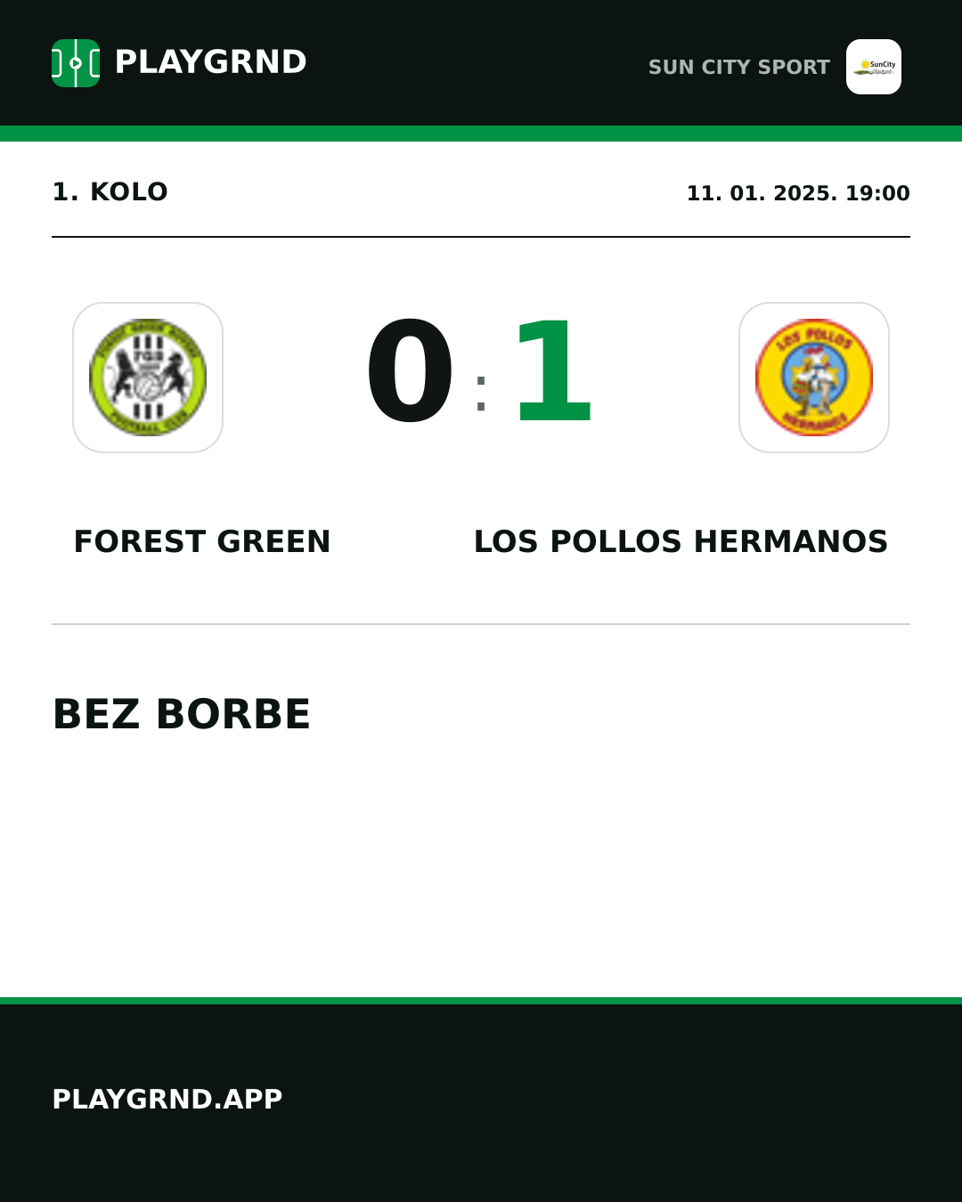 Instagram slika: Forest Green 0:1 Los Pollos Hermanos