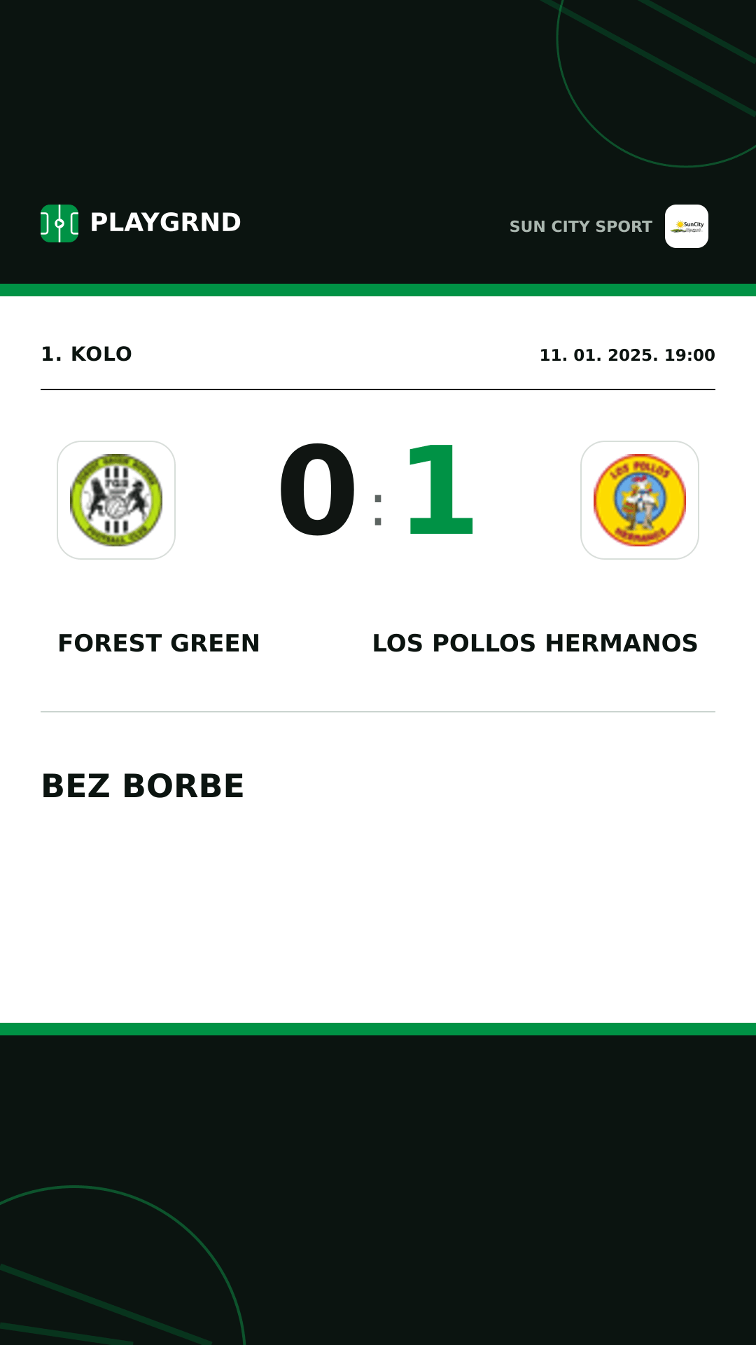 Instagram slika: Forest Green 0:1 Los Pollos Hermanos