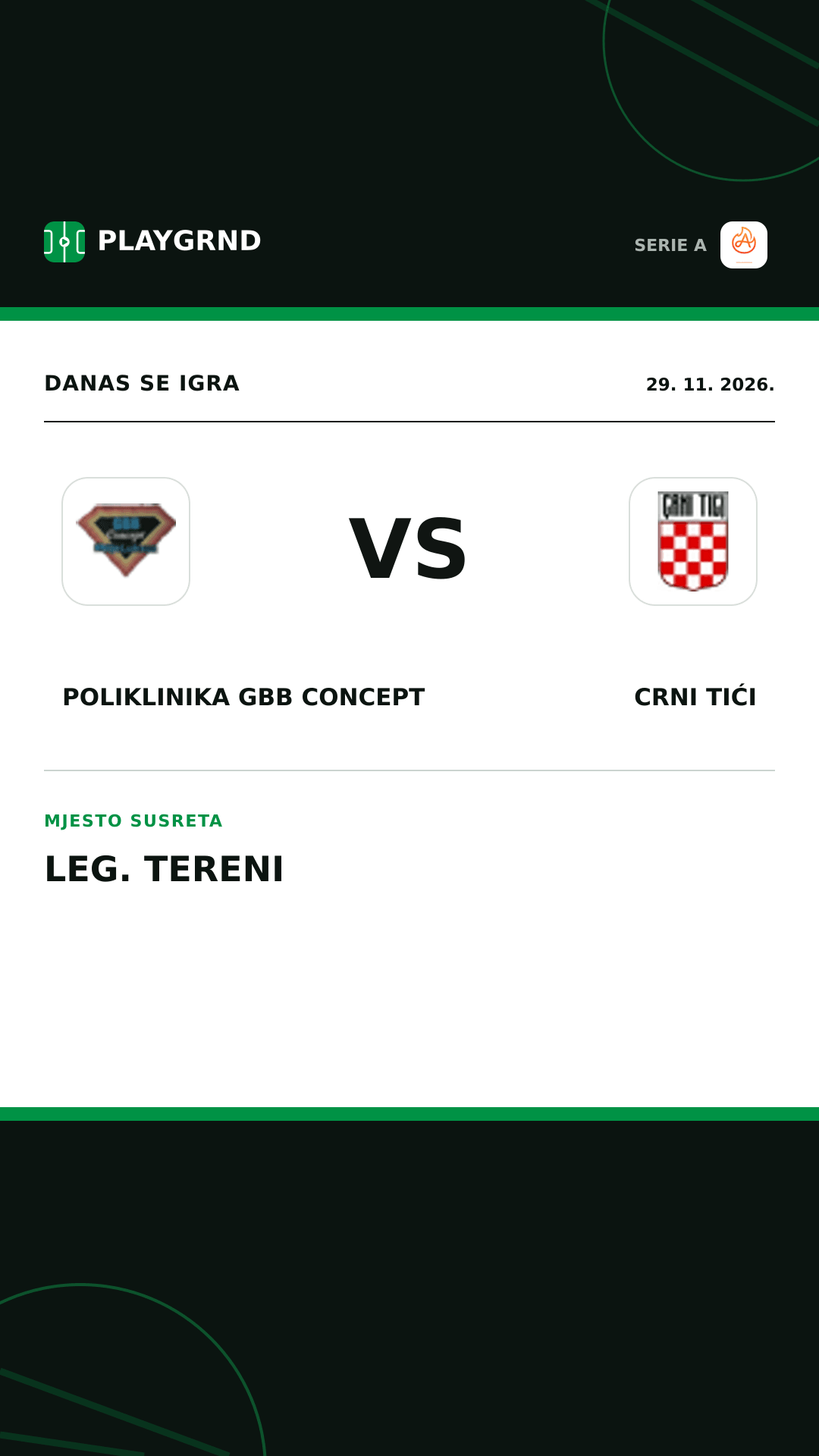 Instagram slika: Poliklinika Gbb Concept vs Crni Tići