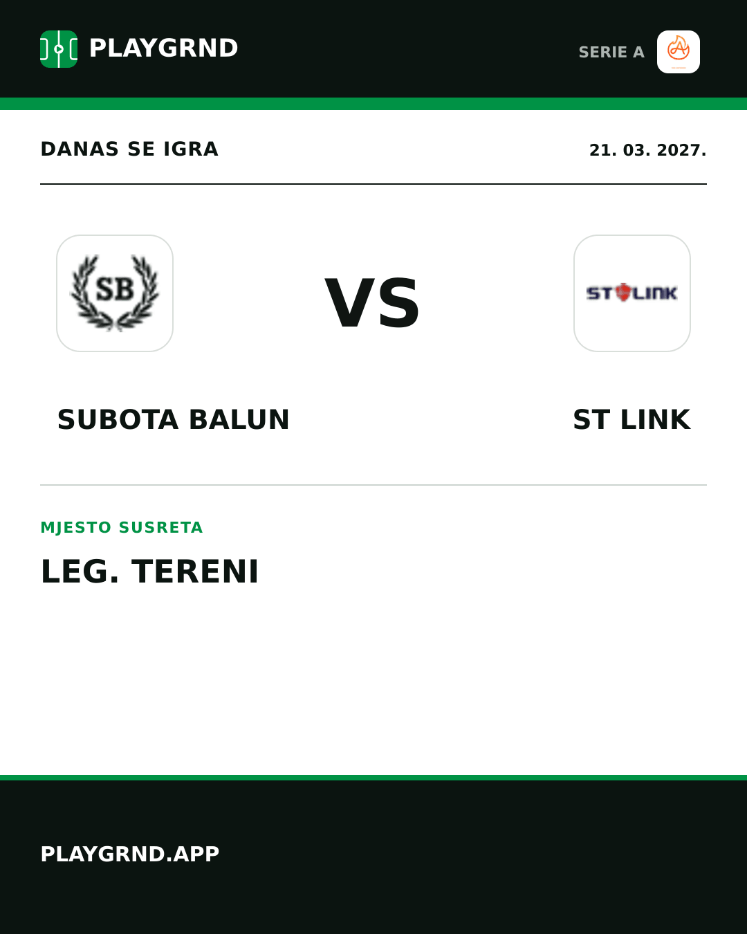 Instagram slika: Subota Balun vs ST Link