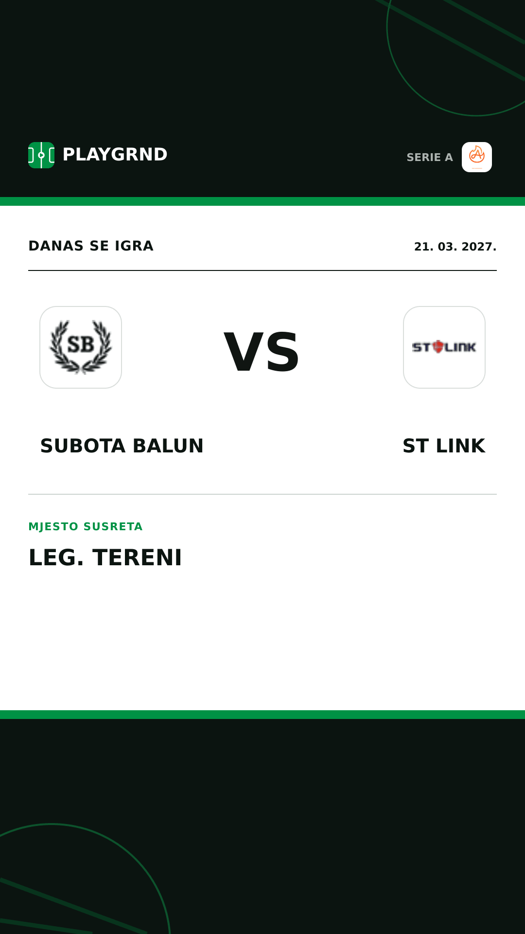 Instagram slika: Subota Balun vs ST Link