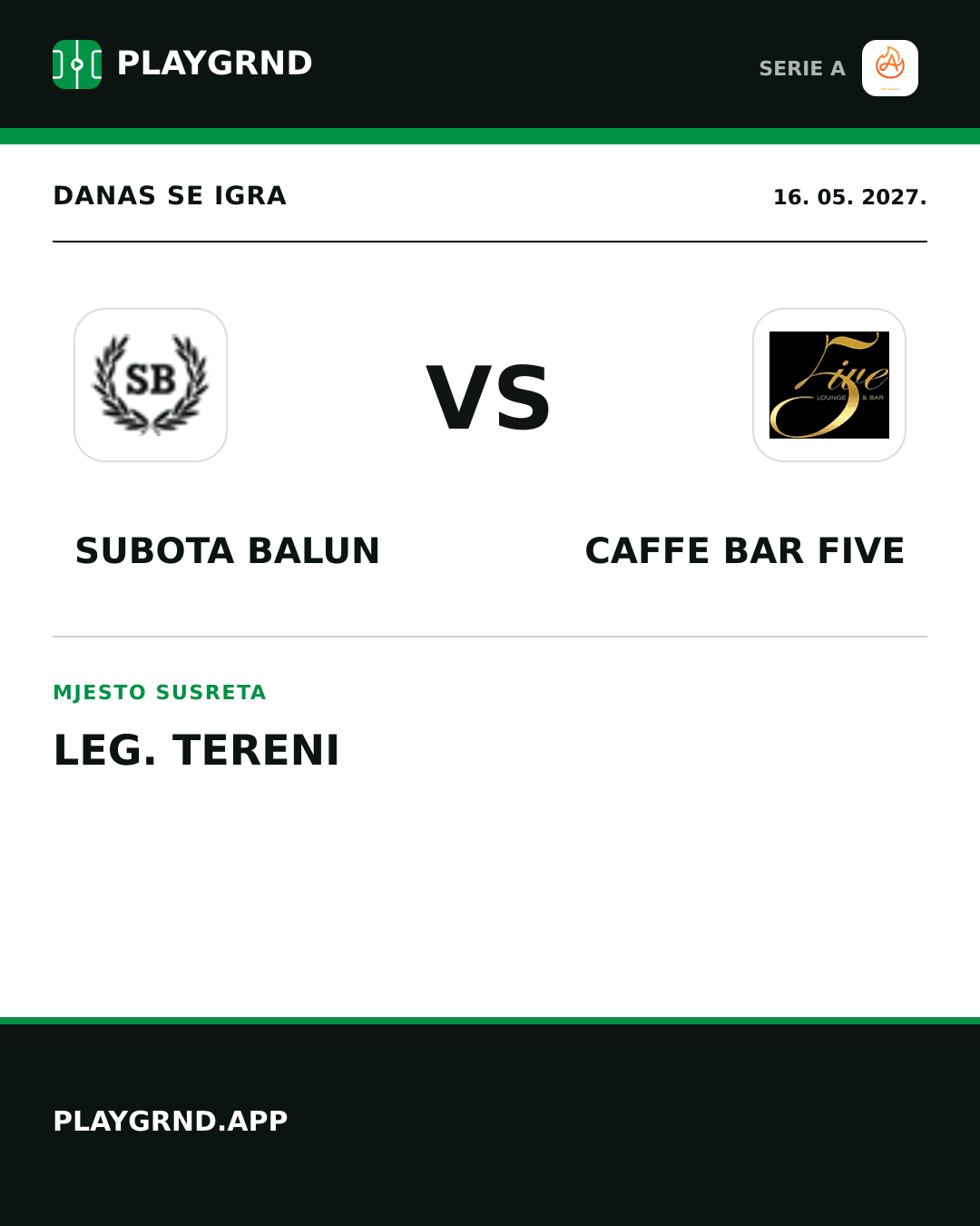Instagram slika: Subota Balun vs Caffe Bar Five
