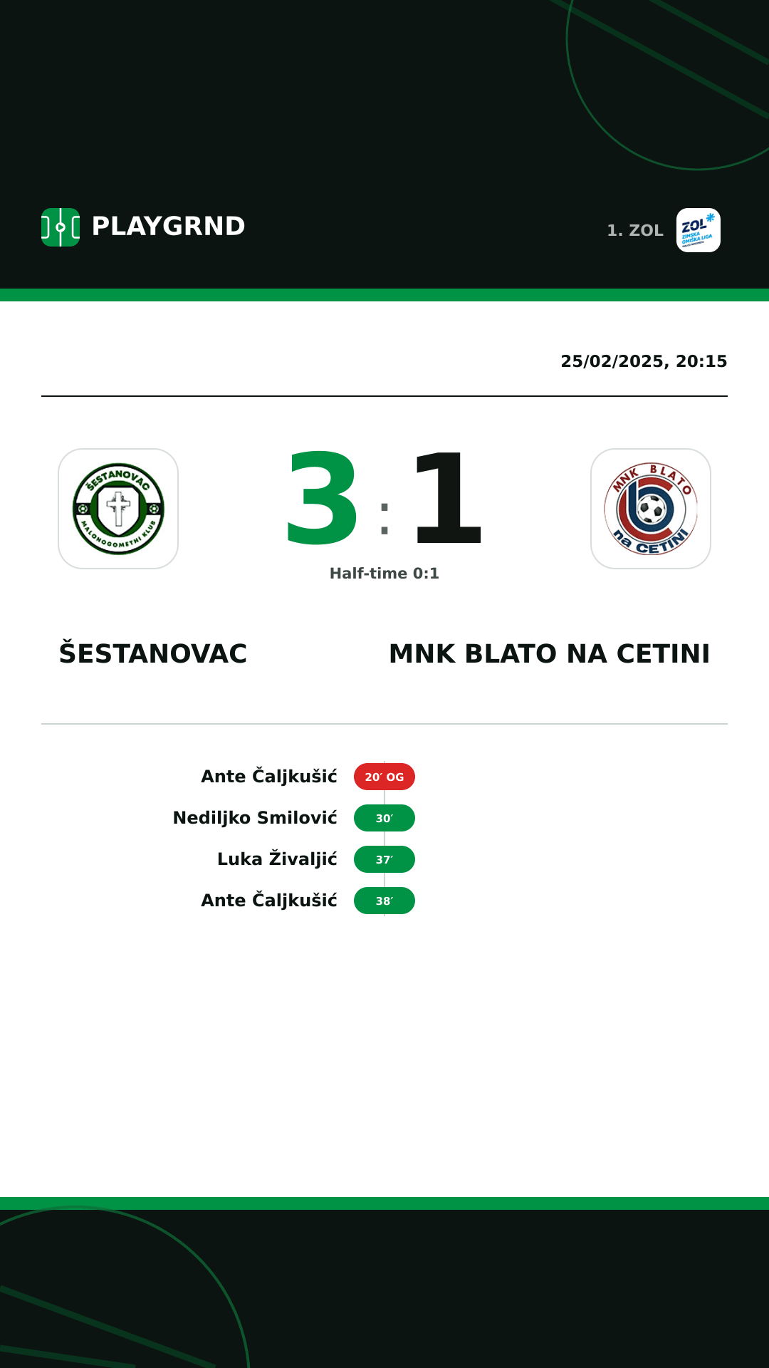 Instagram artwork: Šestanovac 3:1 MNK Blato na Cetini