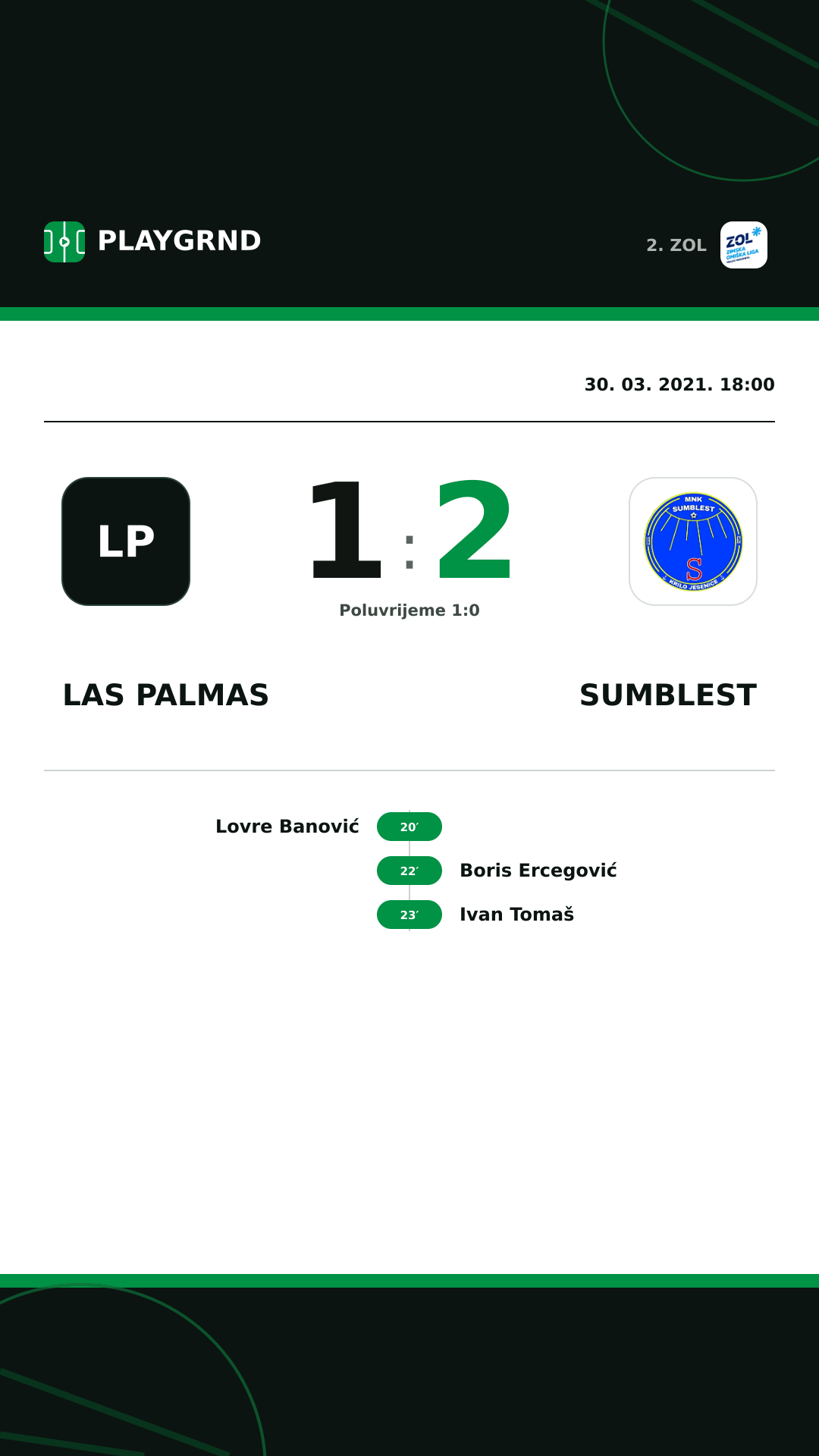 Instagram slika: Las Palmas 1:2 Sumblest