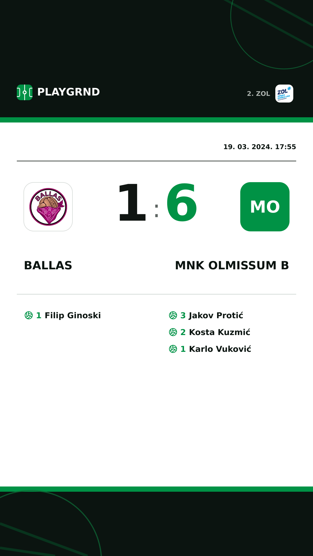 Instagram slika: Ballas 1:6 MNK Olmissum B