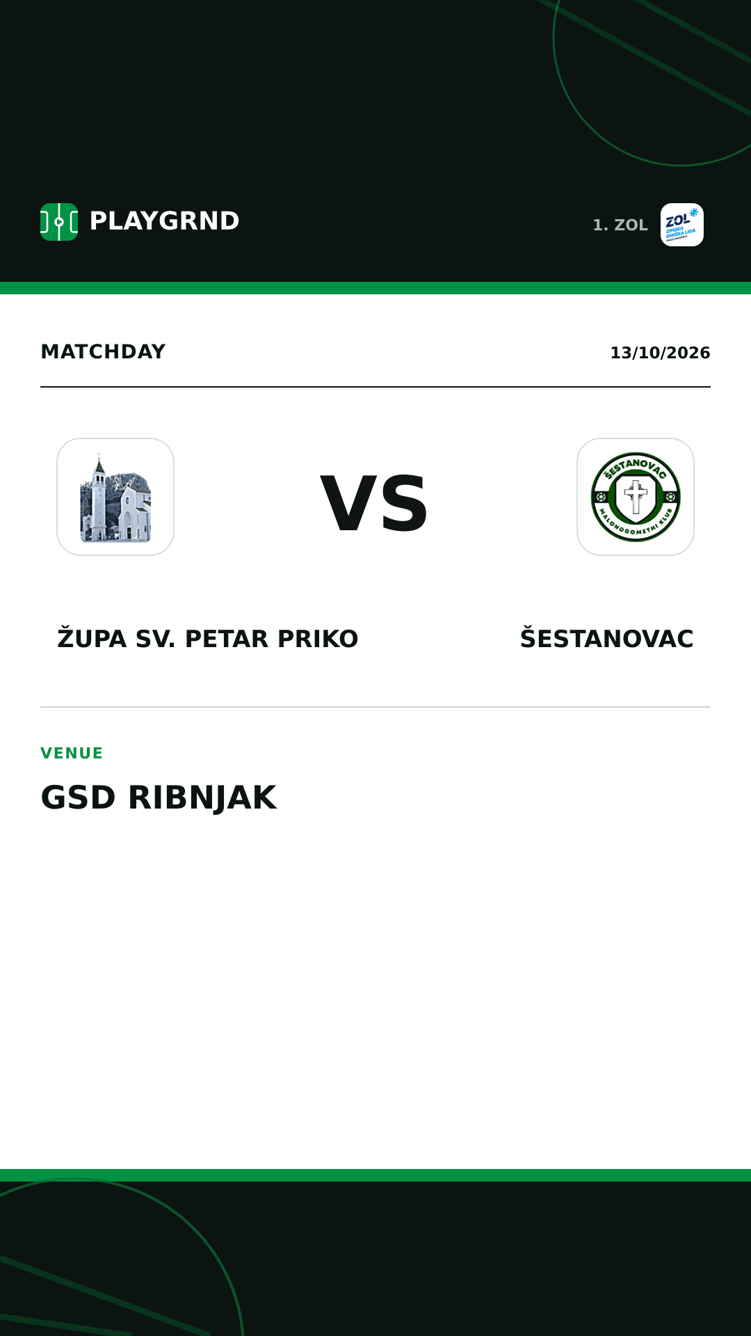 Instagram artwork: Župa Sv. Petar Priko vs Šestanovac