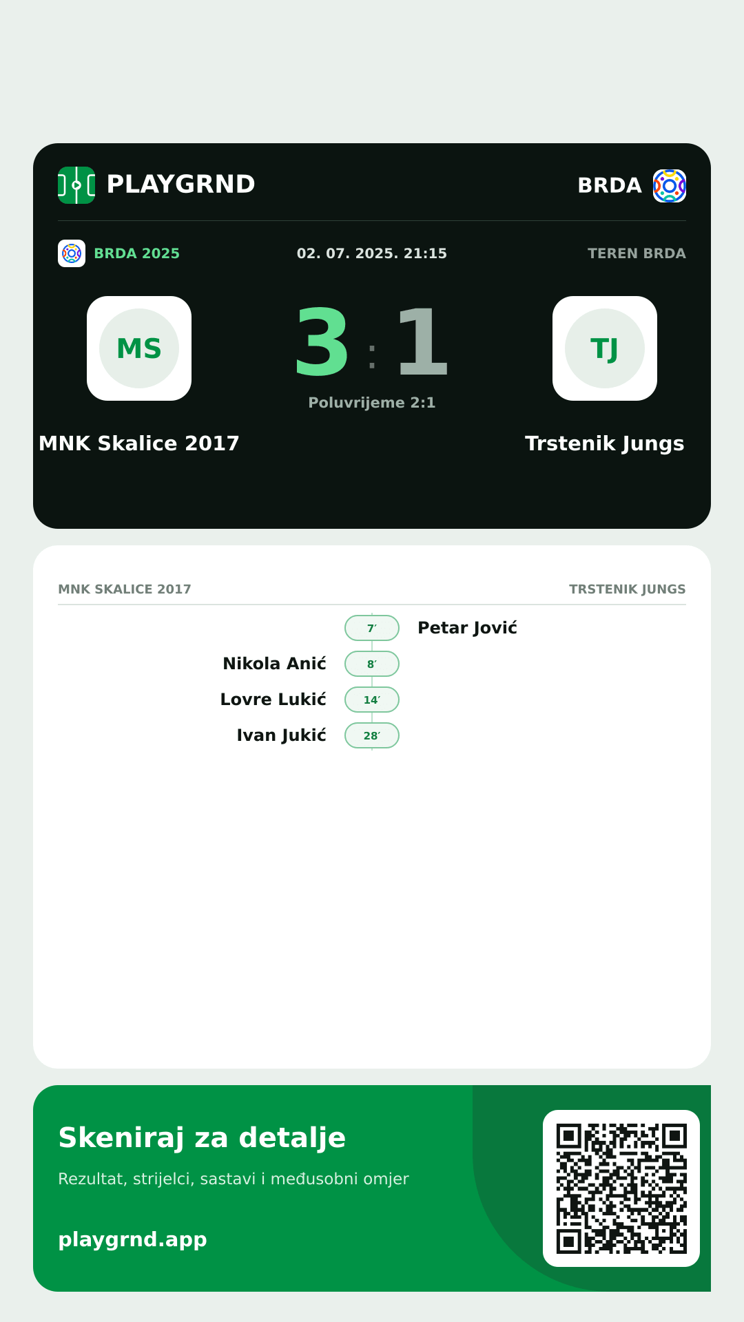 Story slika: MNK Skalice 2017 3:1 Trstenik Jungs